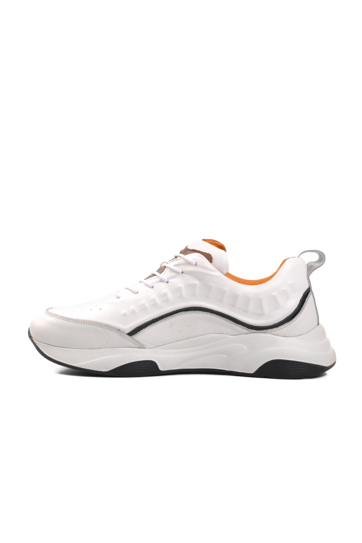 Premium 495 M Beyaz Hakiki Deri Erkek Sneaker - Görsel 3