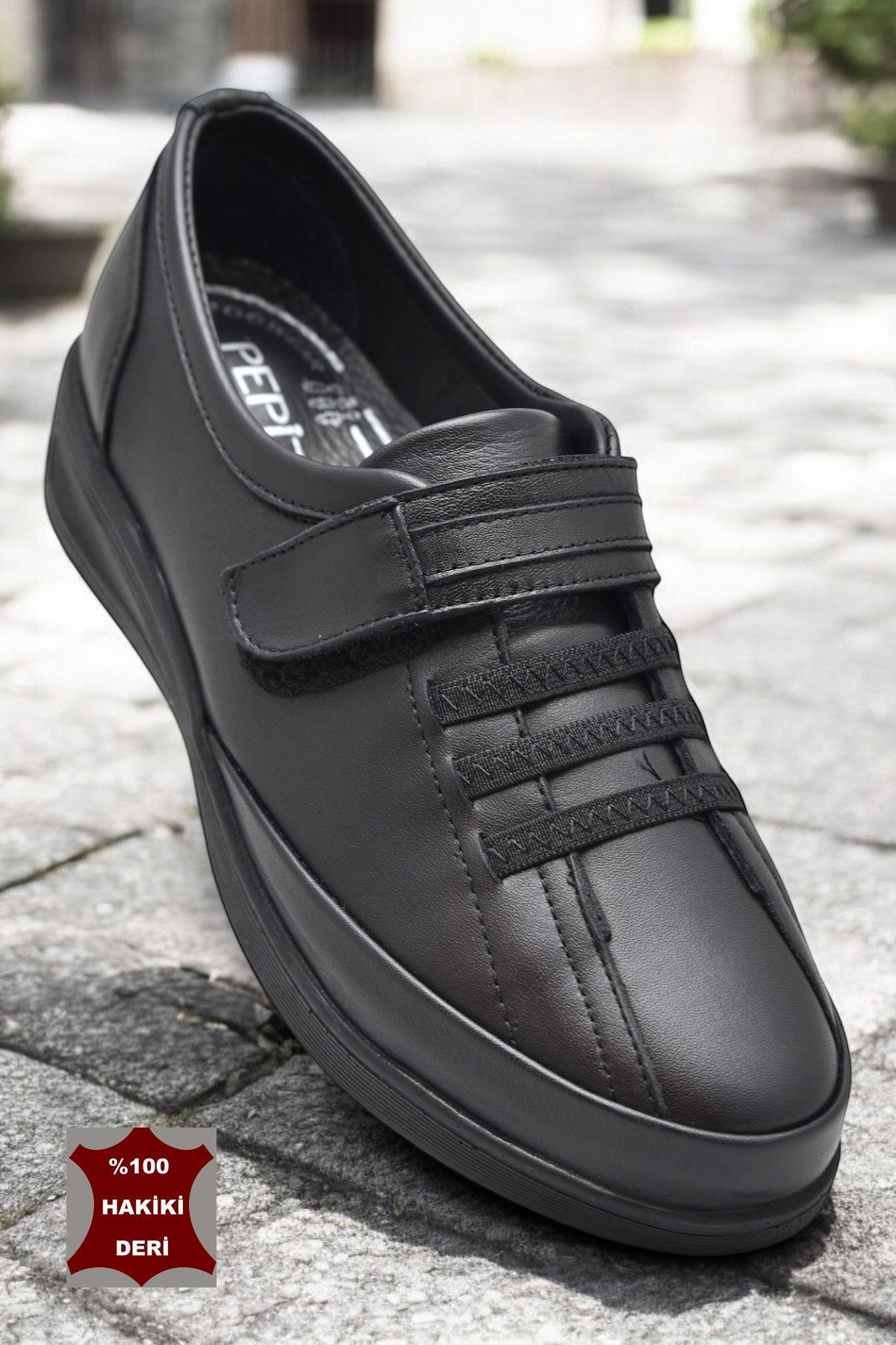 7679 Hafif Dolgu Tam Ortopedik Taban Hakiki Deri Kadın Ayakkabı Anne Ayakkabısı - Görsel 4