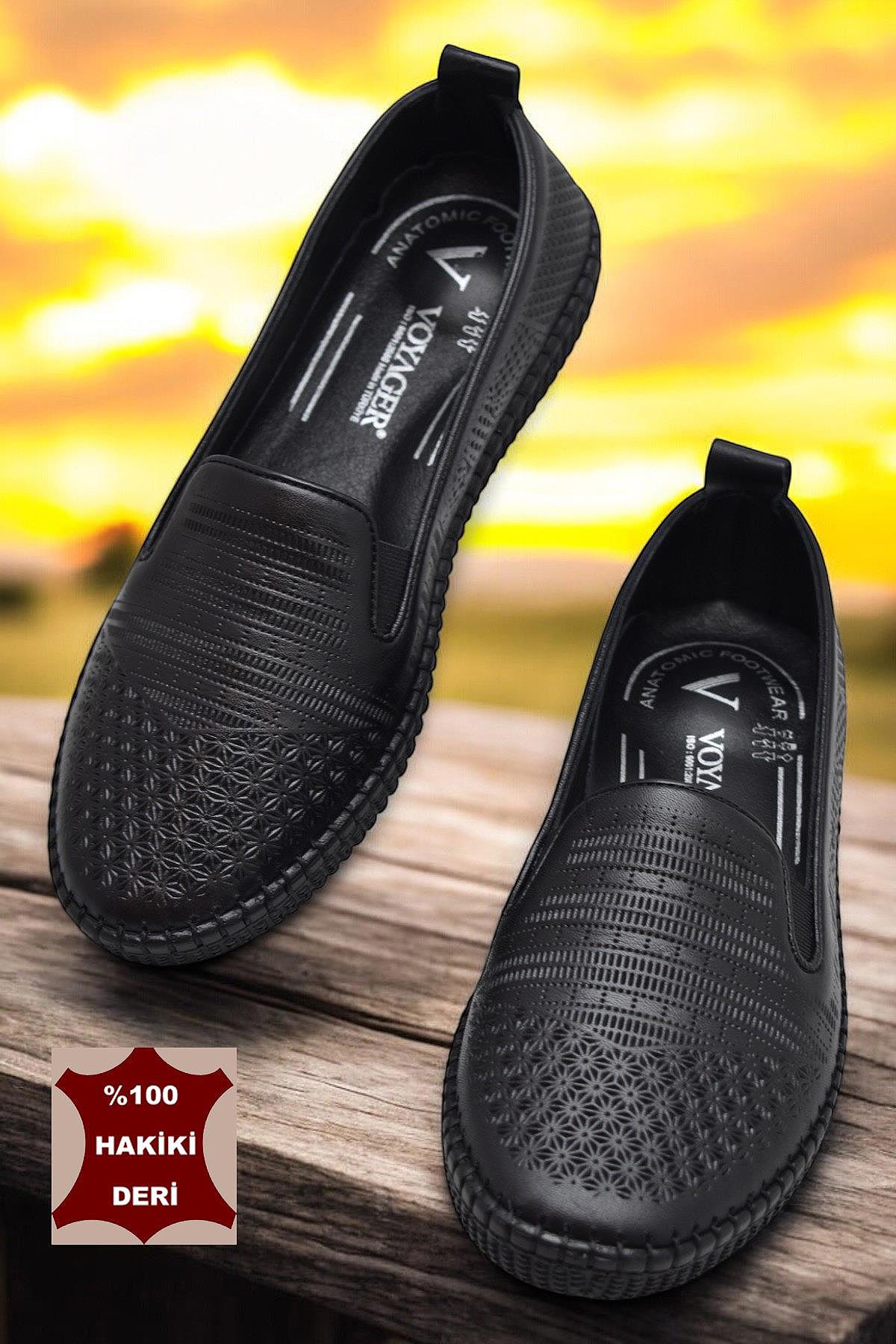 7232 Tam Ortopedik Taban Günlük Hakiki Deri Kadın Ayakkabı Kadın Babet Ayakkabı - Görsel 3