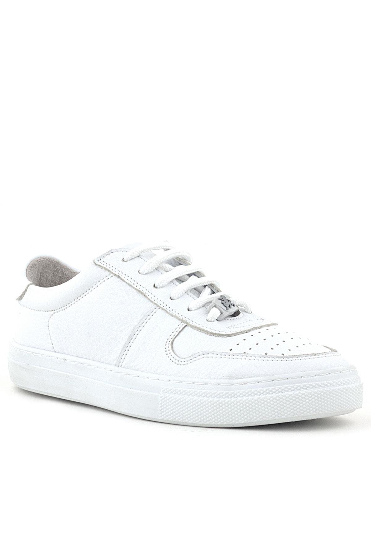 Hakiki Deri Beyaz Kız Çocuk Günlük Sneaker Ayakkabı - Görsel 2