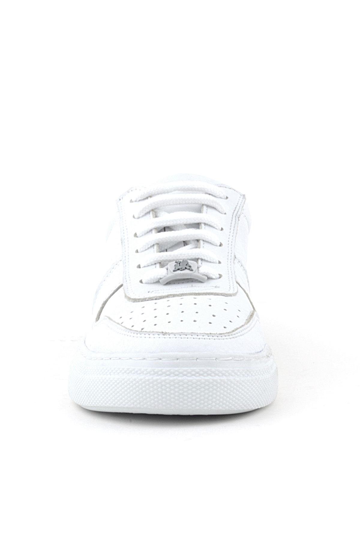 Hakiki Deri Beyaz Kız Çocuk Günlük Sneaker Ayakkabı - Görsel 4