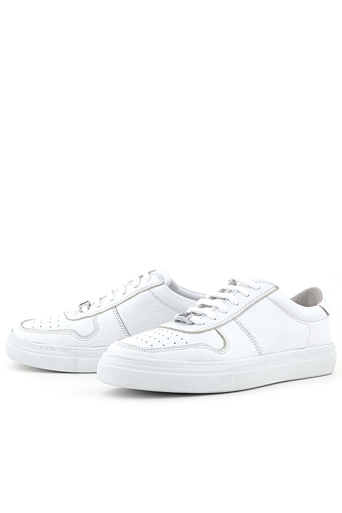 Hakiki Deri Beyaz Kız Çocuk Günlük Sneaker Ayakkabı - Görsel 5