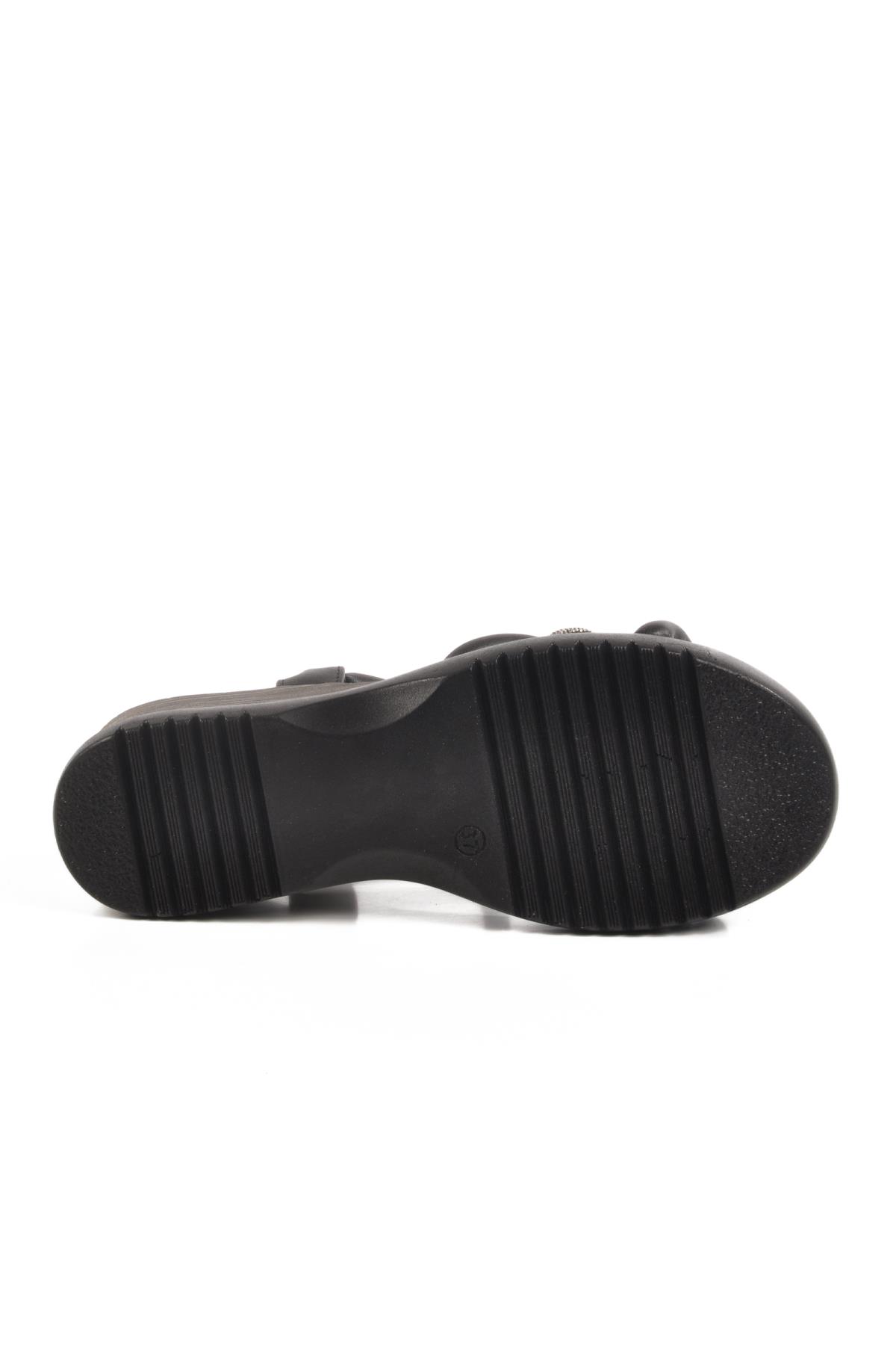 Kadın Taşlı Siyah Sandalet T-004 Z - Görsel 6