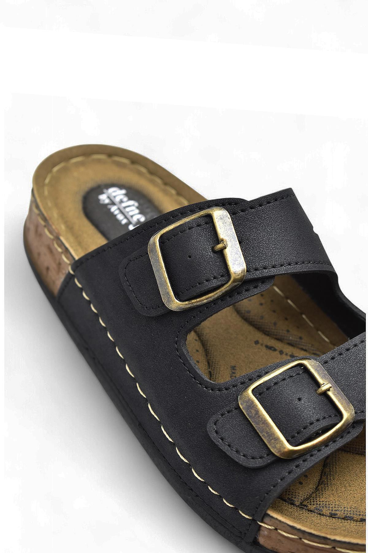 370 Rahat Ortopedik Taban Günlük Kadın Terlik Çift Toka Kadın Terlik - Görsel 6