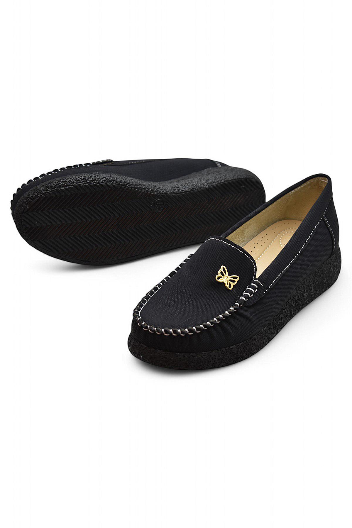 395D Rahat Taban Günlük Kadın Ayakkabı Babet Kadın Ayakkabı Kelebek - Görsel 3