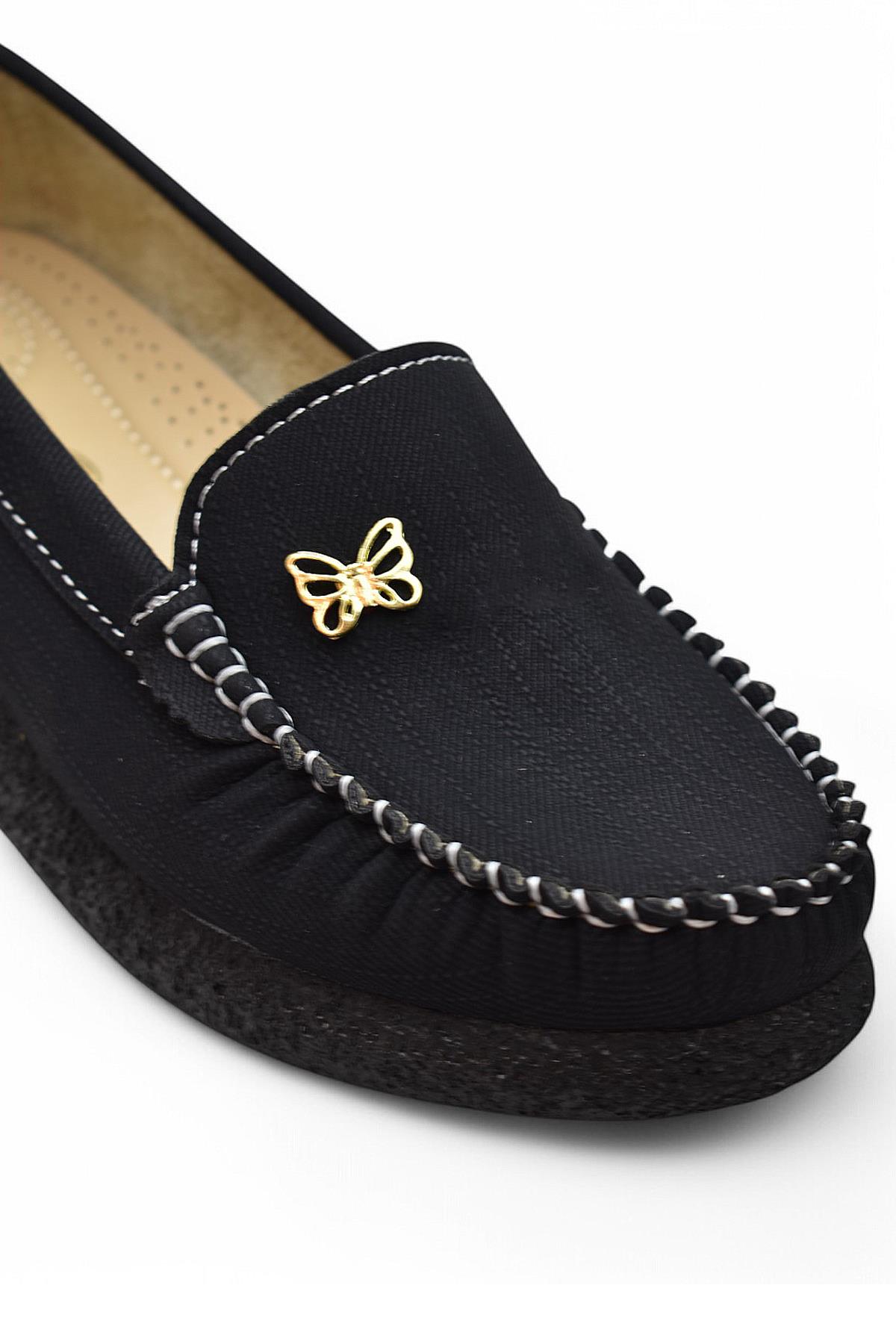 395D Rahat Taban Günlük Kadın Ayakkabı Babet Kadın Ayakkabı Kelebek - Görsel 6