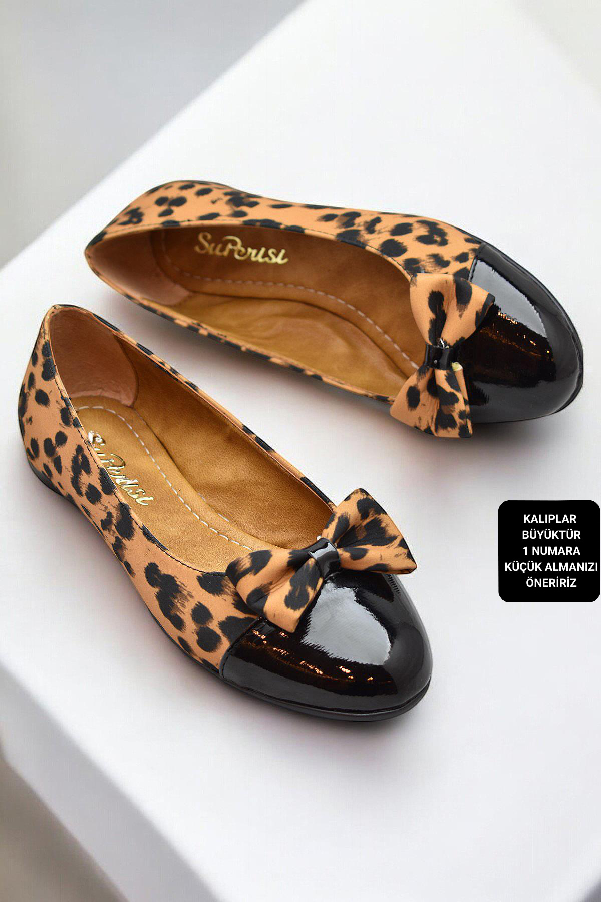 0892 Rahat Taban Günlük Kadın Babet Ayakkabı Nişan Düğün Abiye Leopar Desen Kadın Ayakkabı - Görsel 4