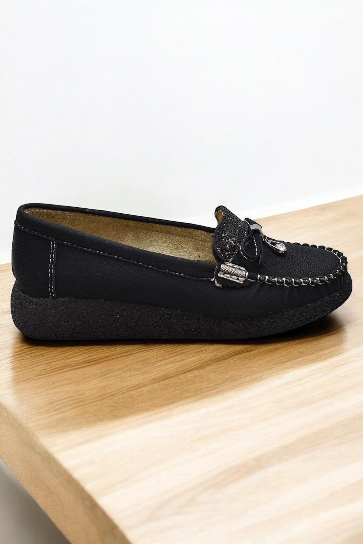 Ispartalılar 396D Rahat Taban Günlük Kadın Ayakkabı Babet Taşlı Kadın Ayakkabı - Görsel 2