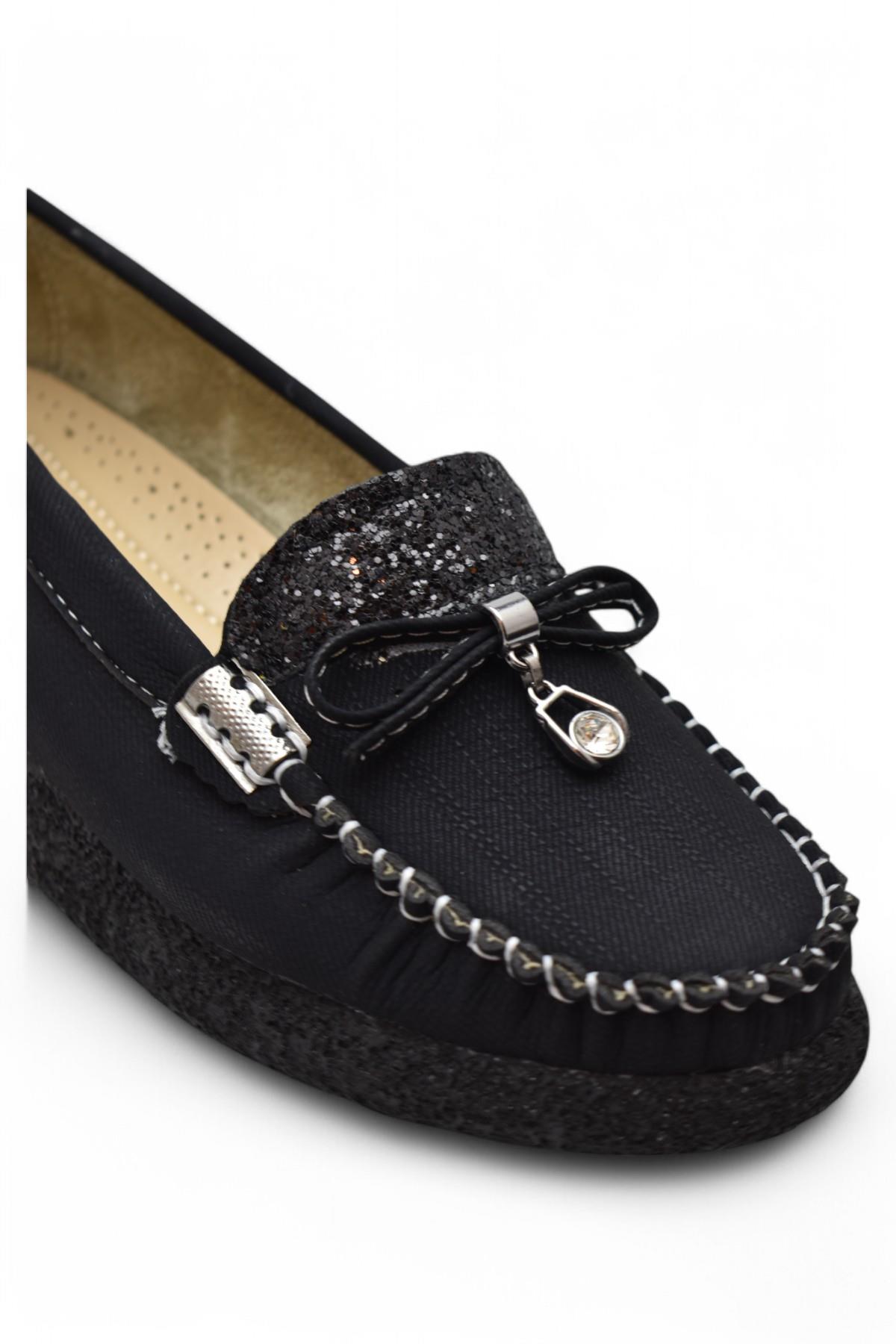 Ispartalılar 396D Rahat Taban Günlük Kadın Ayakkabı Babet Taşlı Kadın Ayakkabı - Görsel 4