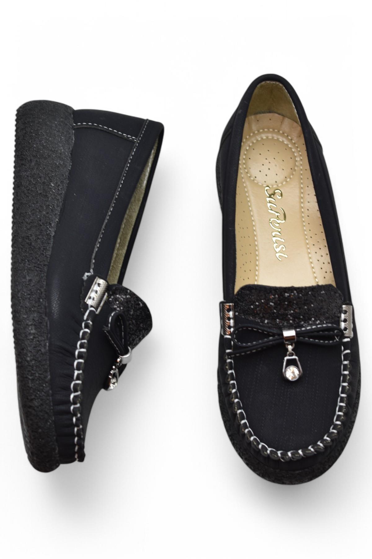 Ispartalılar 396D Rahat Taban Günlük Kadın Ayakkabı Babet Taşlı Kadın Ayakkabı - Görsel 7