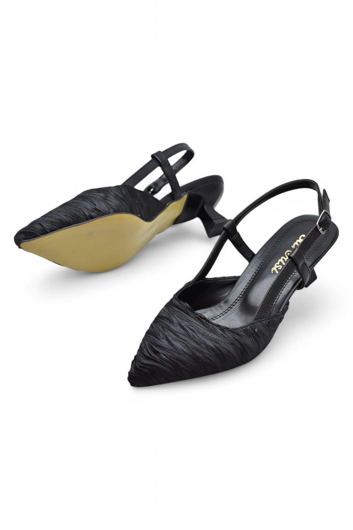 9827 Kadın Topuklu Ayakkabı 4 cm Abiye Düğün Nişan Kına Gecesi Ayakkabısı - Görsel 3