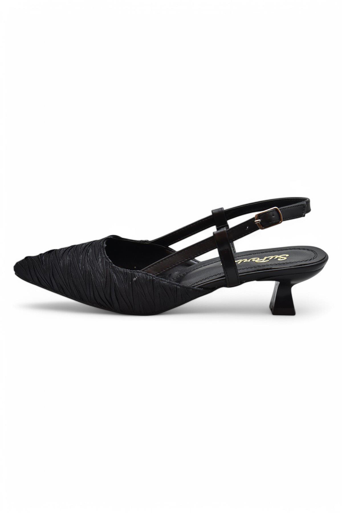 9827 Kadın Topuklu Ayakkabı 4 cm Abiye Düğün Nişan Kına Gecesi Ayakkabısı - Görsel 4