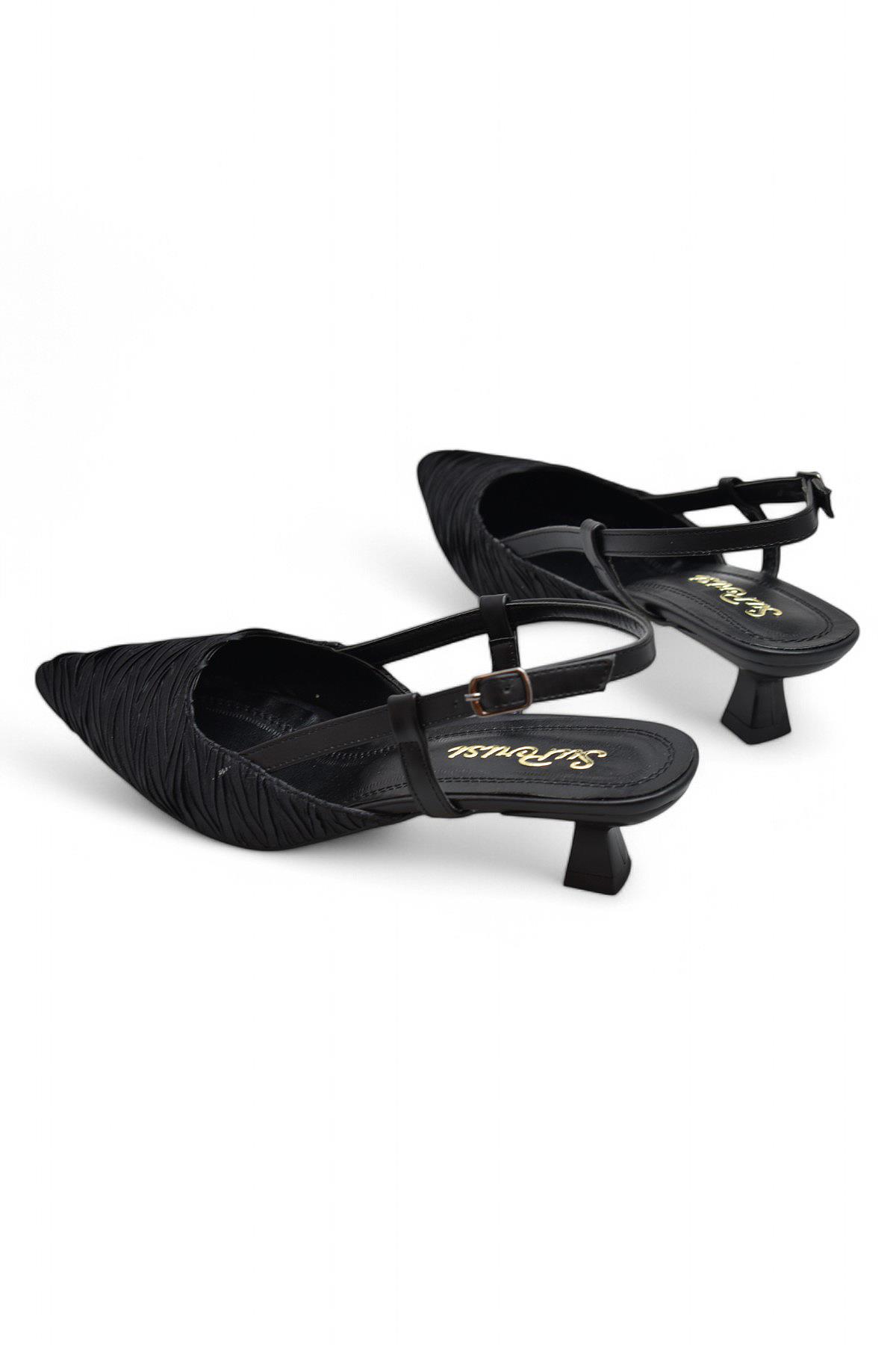 9827 Kadın Topuklu Ayakkabı 4 cm Abiye Düğün Nişan Kına Gecesi Ayakkabısı - Görsel 5