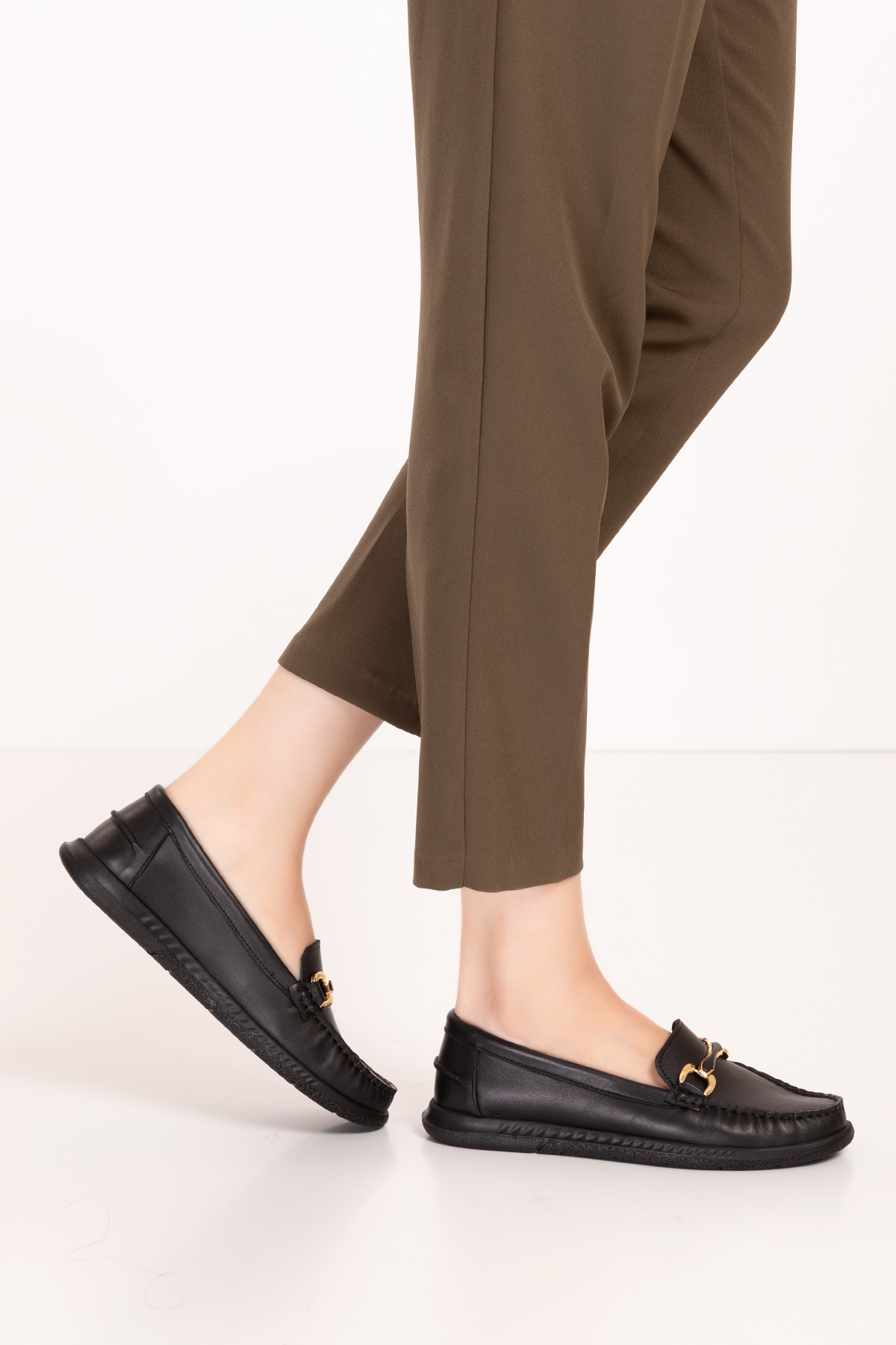 Gondol Kadın Hakiki Deri Günlük Rahat Klasik Ayakkabı hl.24103 - Görsel 9