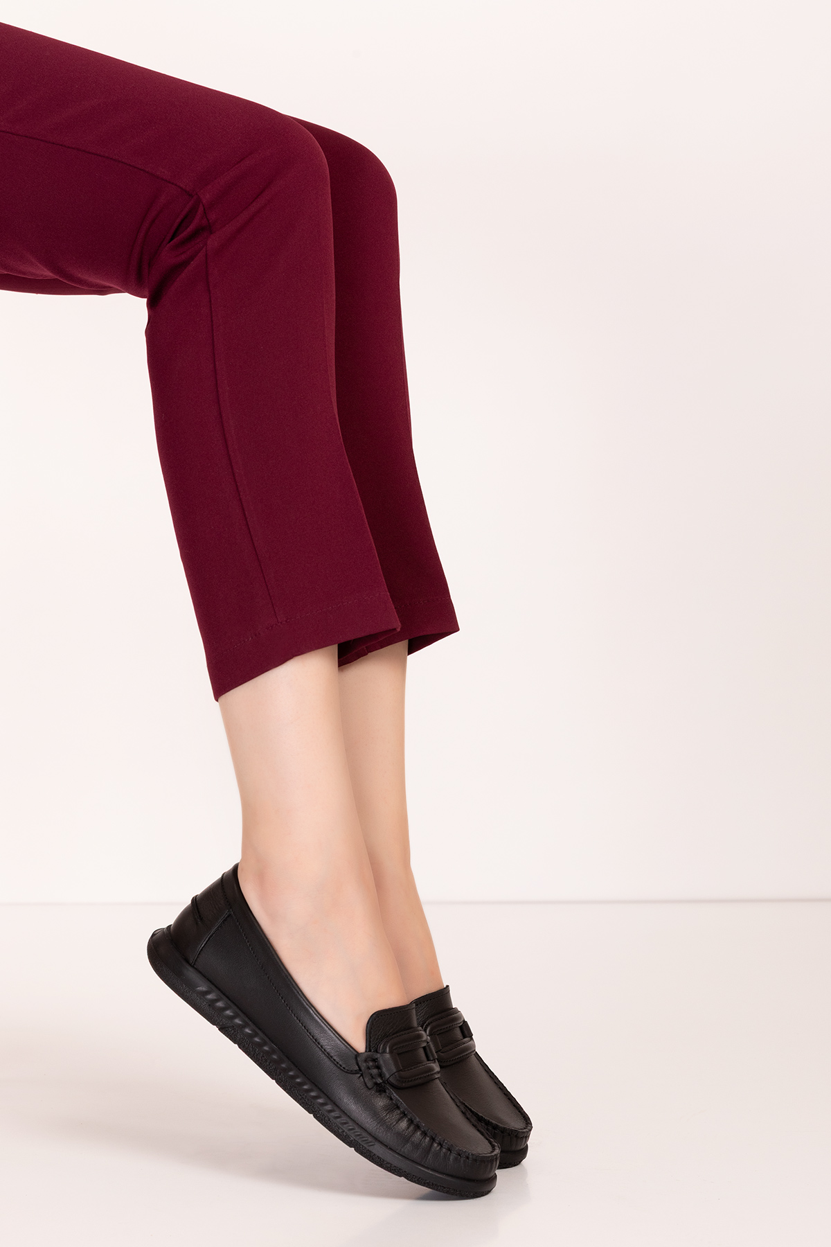 Gondol Kadın Hakiki Deri Günlük Rahat Klasik Ayakkabı hl.24105 - Görsel 9