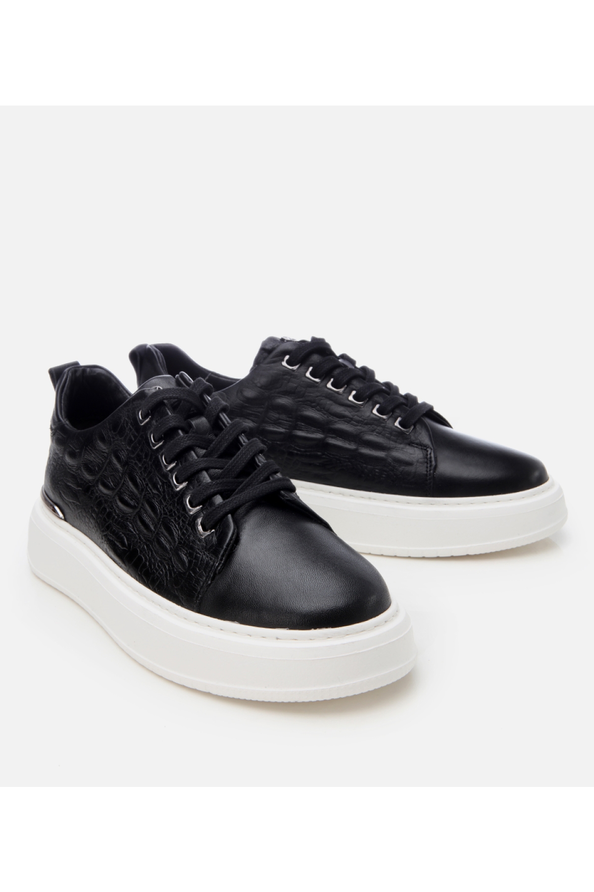 Erkek Deri Siyah Ultra Hafif Tabanlı Spor Ayakkabı - Görsel 3