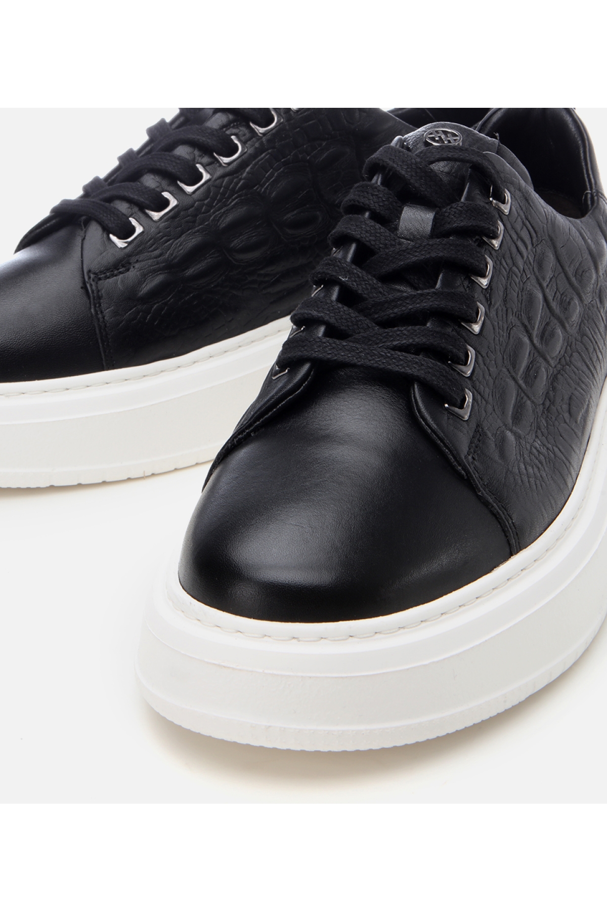 Erkek Deri Siyah Ultra Hafif Tabanlı Spor Ayakkabı - Görsel 4