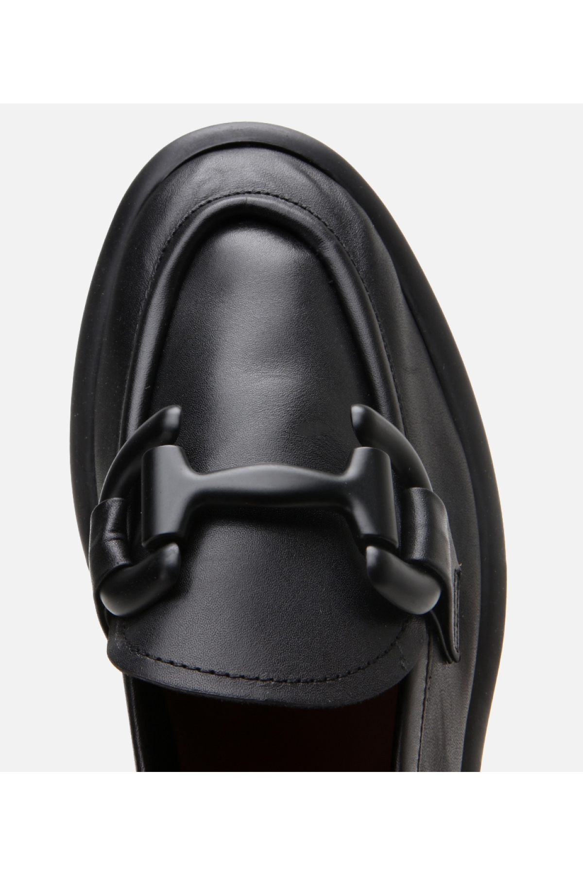 Kadın Deri Siyah Esnek Tabanlı Günlük Loafer - Görsel 5