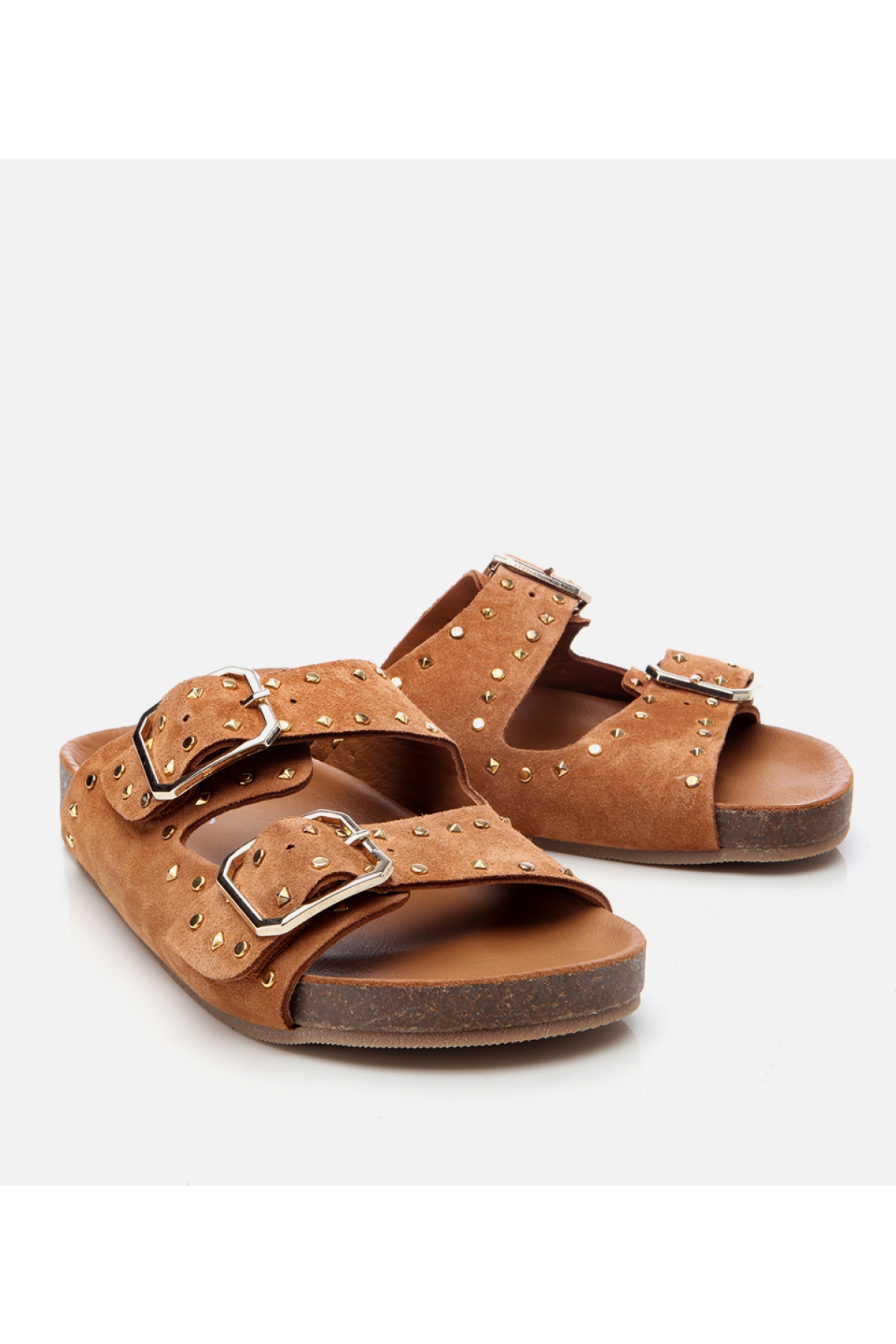 Hotiç Pembe Hotiç Hotiç Süet Kadın Deri Taşlı Terlik