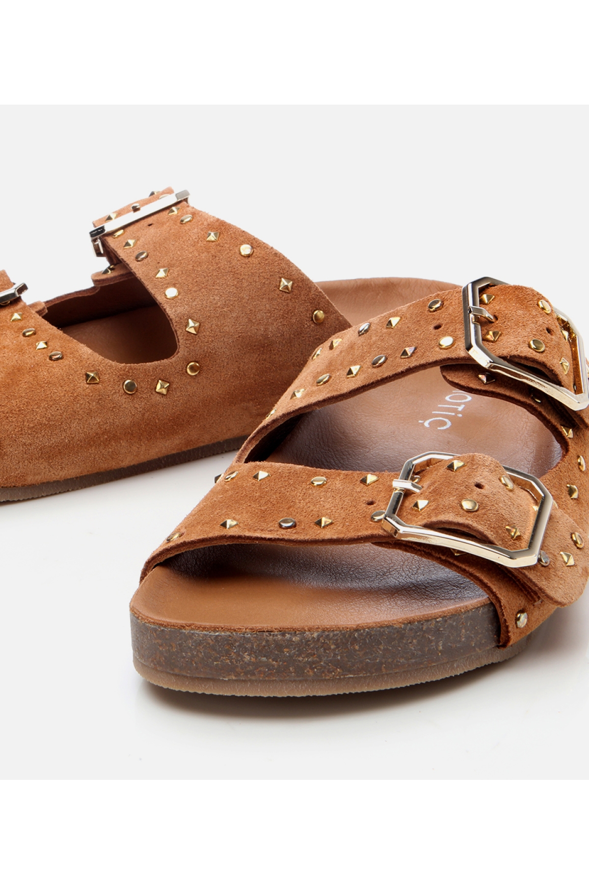 Hotiç Pembe Hotiç Hotiç Süet Kadın Deri Taşlı Terlik