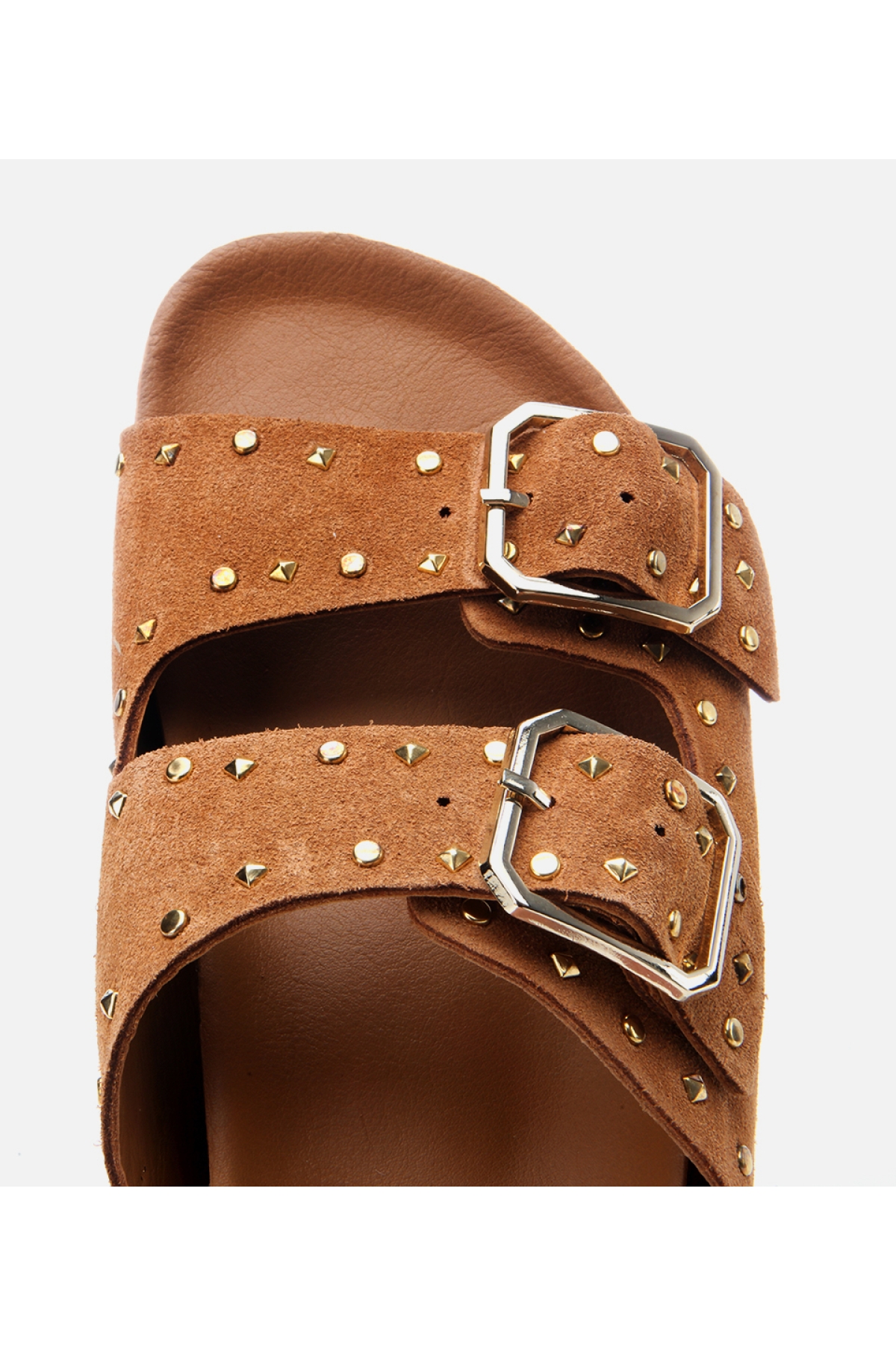 Hotiç Pembe Hotiç Hotiç Süet Kadın Deri Taşlı Terlik