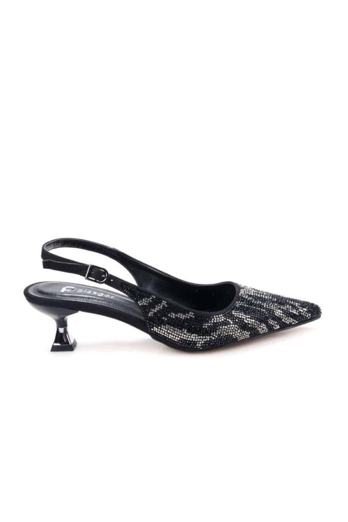 Pisagor Ps-32370 Kadın 4 Cm Arkası Açık Taşlı Abiye Stiletto Ayakkabı - Görsel 2