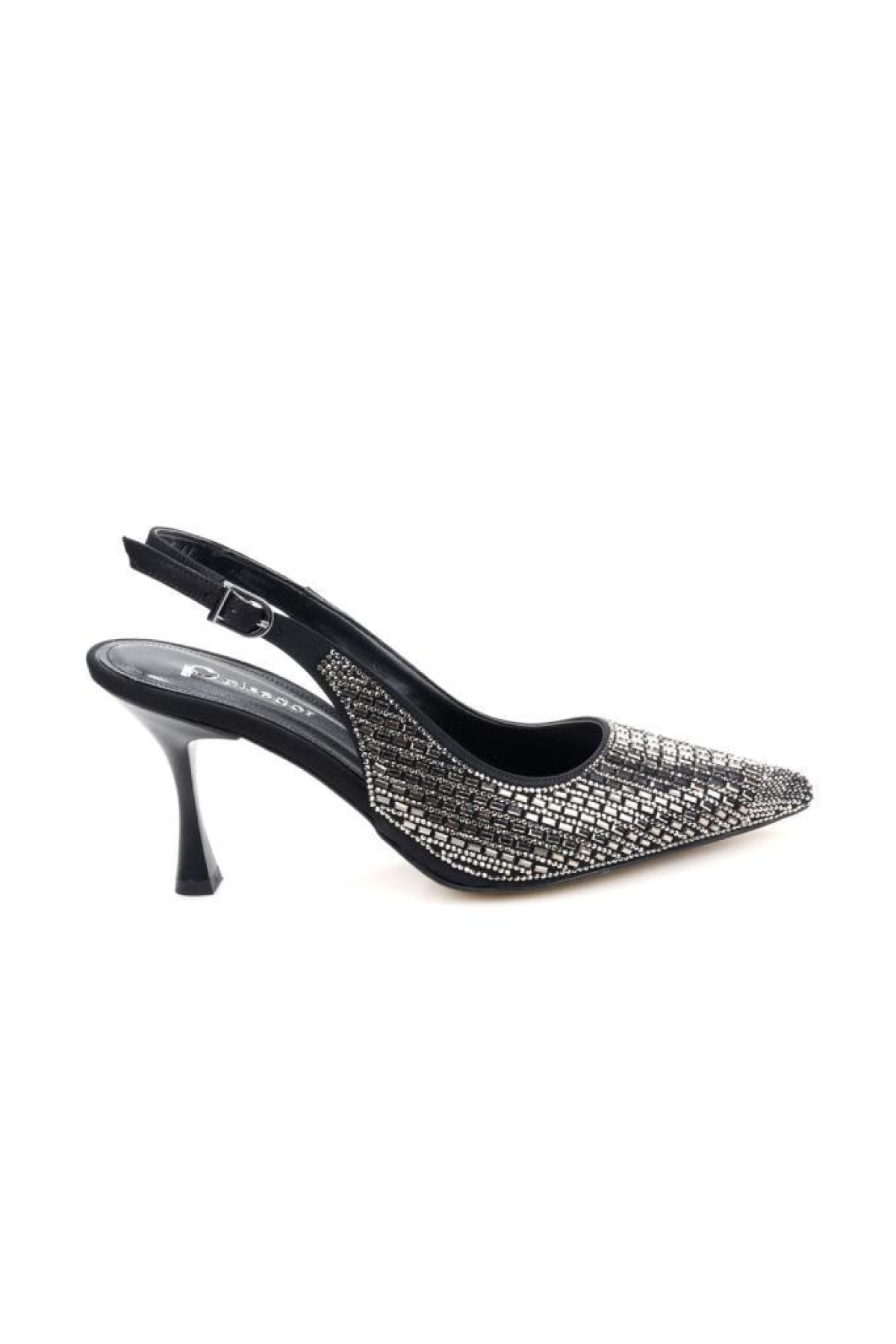Pisagor Ps-31971 8 Cm Topuklu Kadın Taşlı Arkası Açık Stiletto Abiye Ayakkabı - Görsel 2