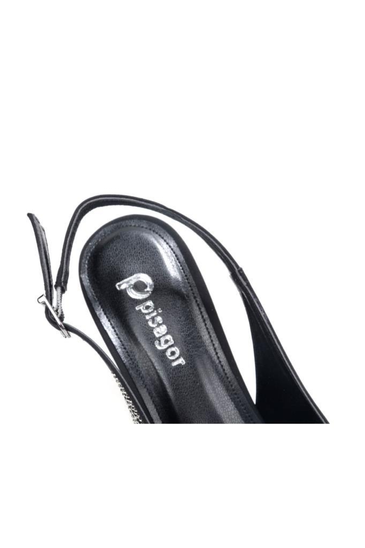 Pisagor Ps-31971 8 Cm Topuklu Kadın Taşlı Arkası Açık Stiletto Abiye Ayakkabı - Görsel 6