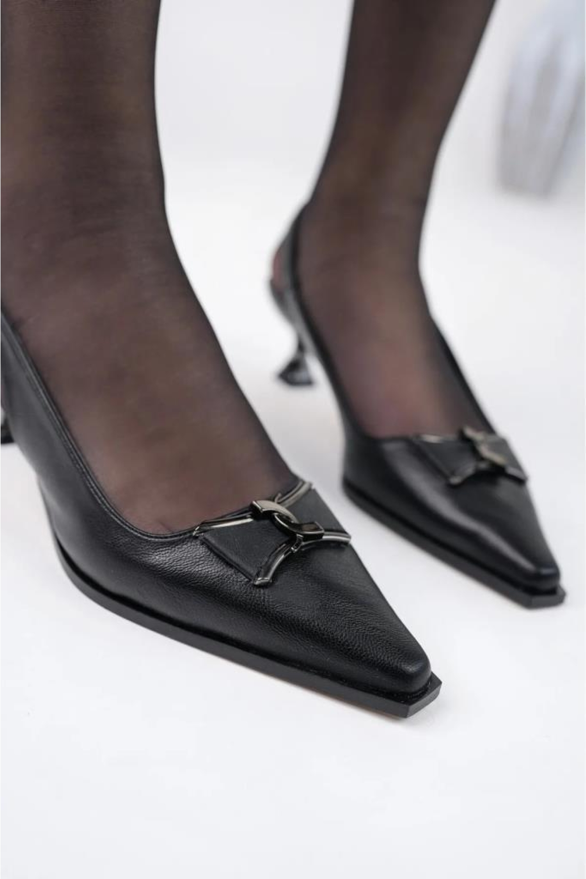 Pisagor Ps-31980 Kadın 4 Cm Arkası Açık Ayakkabı - Görsel 4