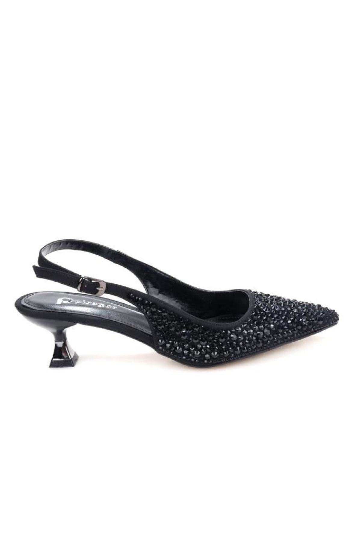 Pisagor Ps-31990 4,5 Cm Topuklu Kadın Taşlı Arkası Açık Stiletto Abiye Ayakkabı - Görsel 2