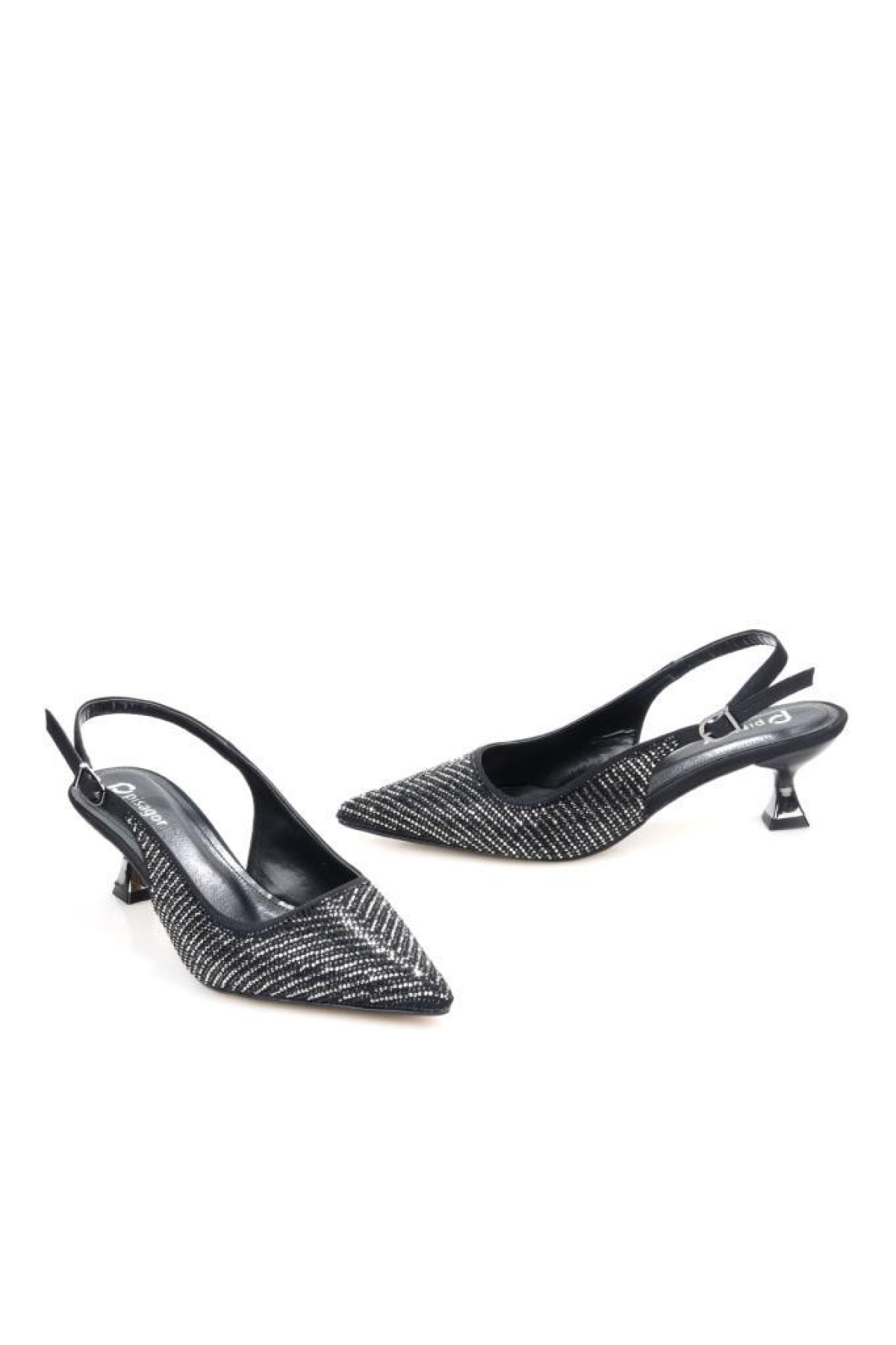 Pisagor Ps-32350 Kadın 4 Cm Arkası Açık Taşlı Abiye Stiletto Ayakkabı - Görsel 3