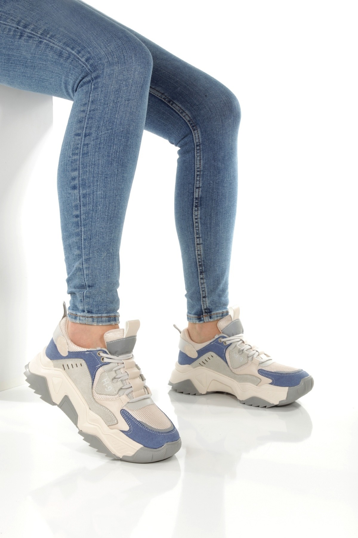 H9 Bebe Mavi Gri Sneaker Günlük Spor Ayakkabı - Görsel 2