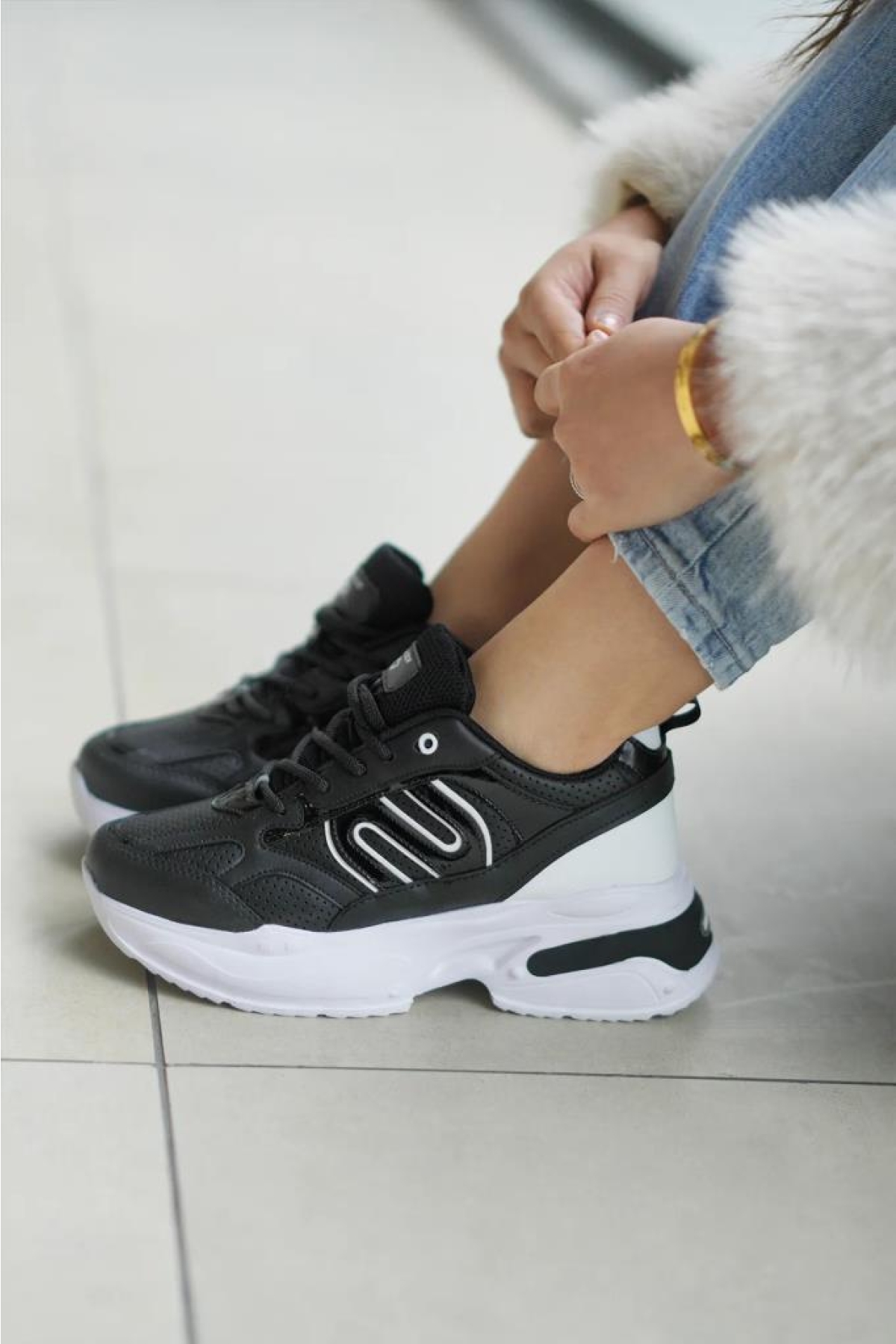 Slzr 03290 Kadın Yüksek Taban Günlük Spor Ayakkabı - Görsel 3