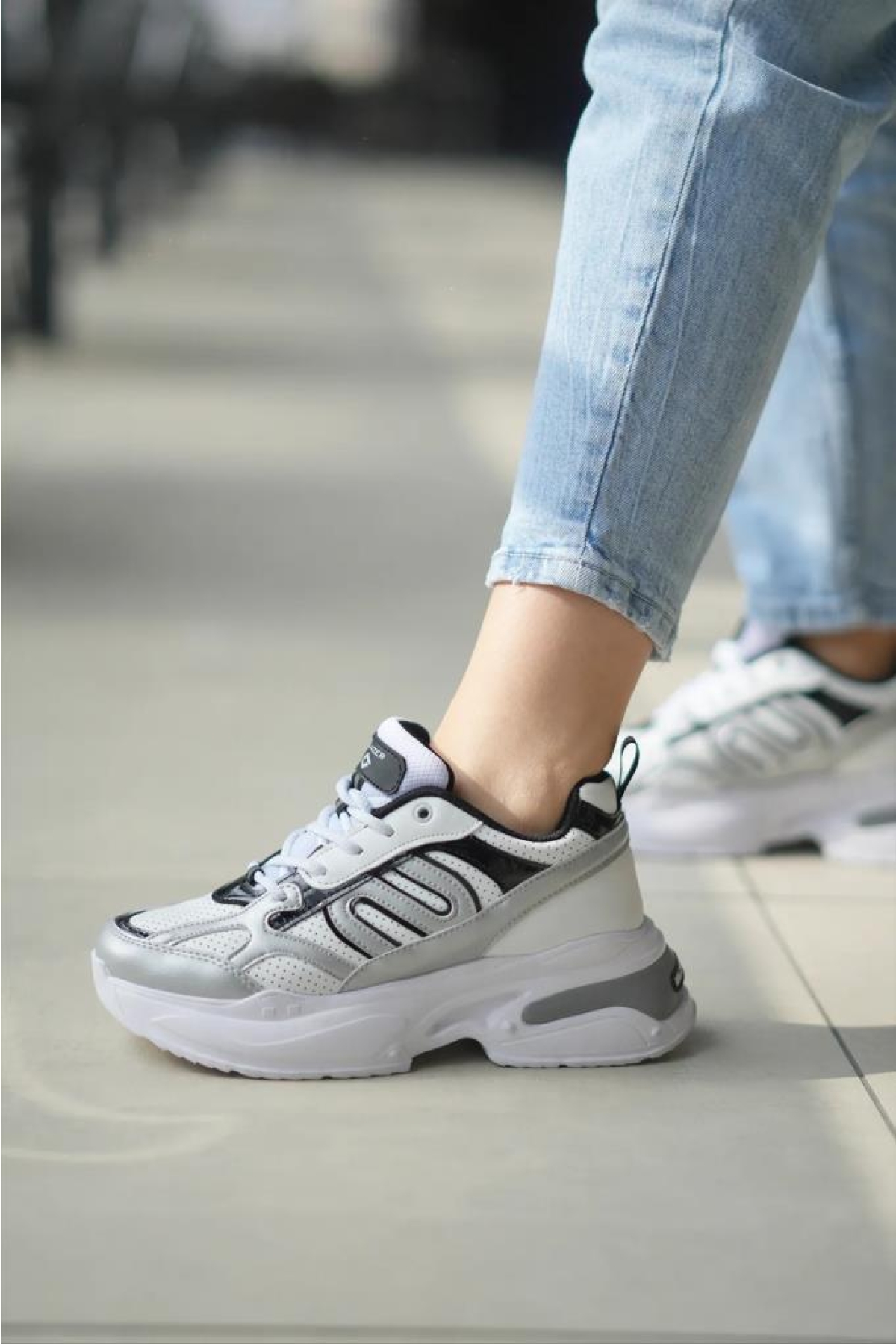 Slzr 03290 Kadın Yüksek Taban Günlük Spor Ayakkabı - Görsel 3