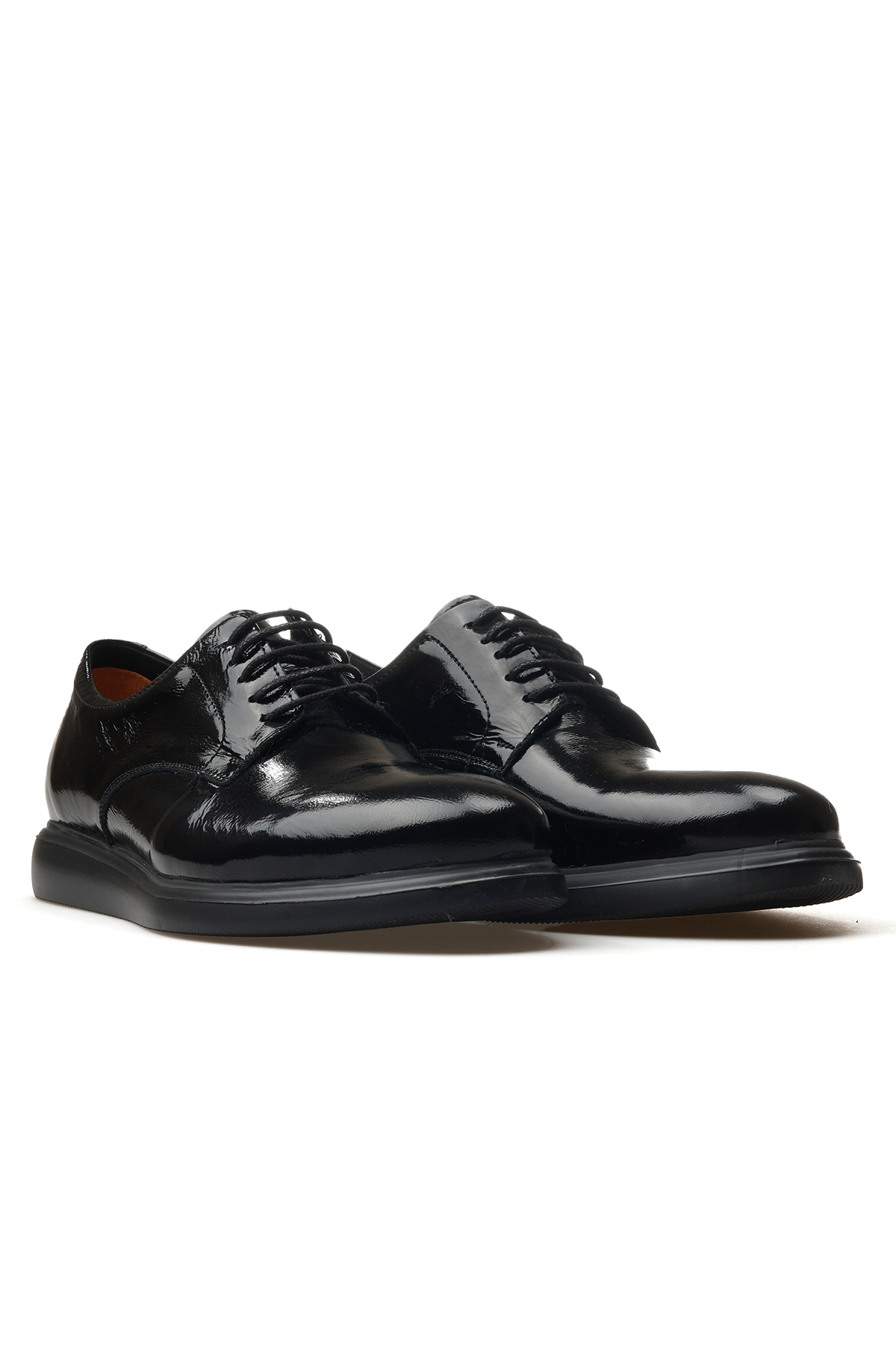 Erkek Hakiki Deri Casual Ayakkabı 25y Ykm-226815 M Siyah Rugan - Görsel 6