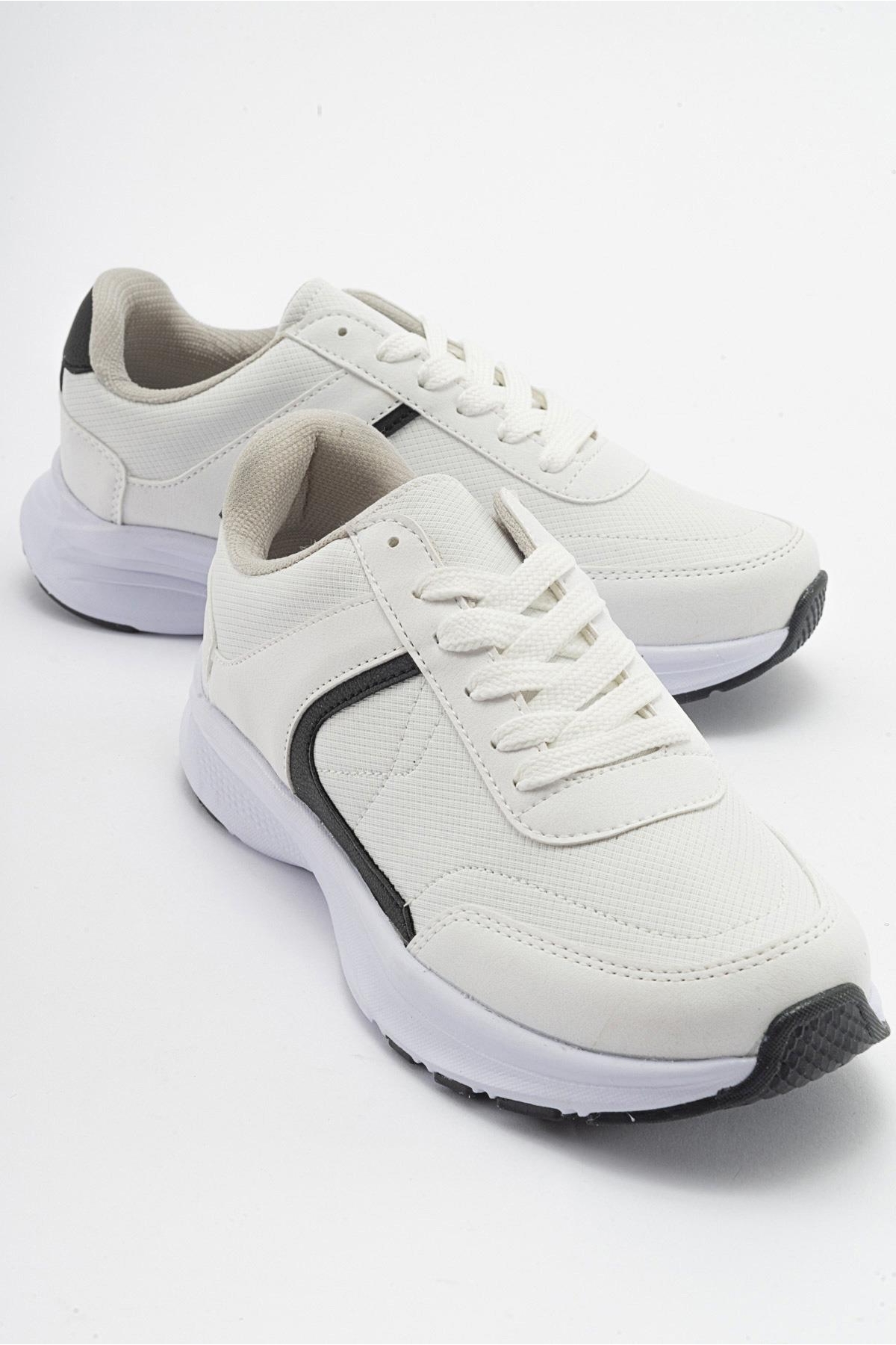 Kaydırmaz Kadın Spor Ayakkabı BEYAZ SİYAH - Görsel 2