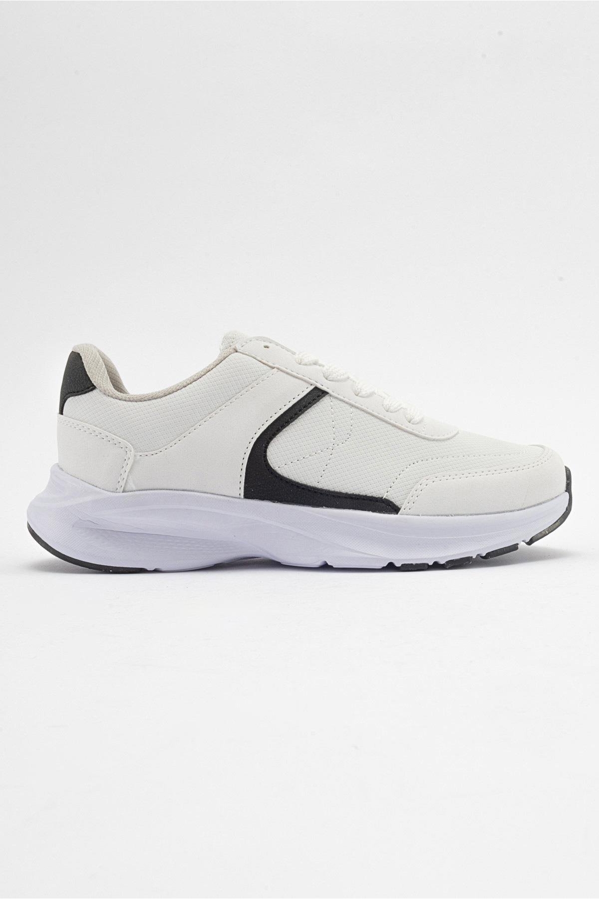 Kaydırmaz Kadın Spor Ayakkabı BEYAZ SİYAH - Görsel 3