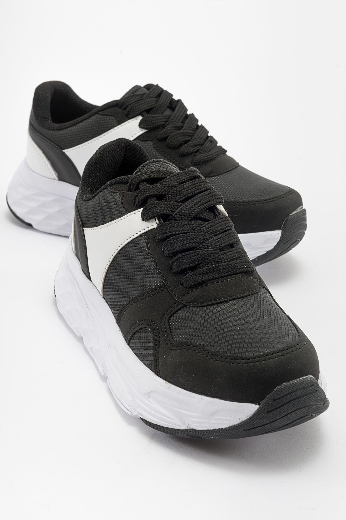 Kadın Spor Ayakkabı SİYAH BEYAZ - Görsel 2