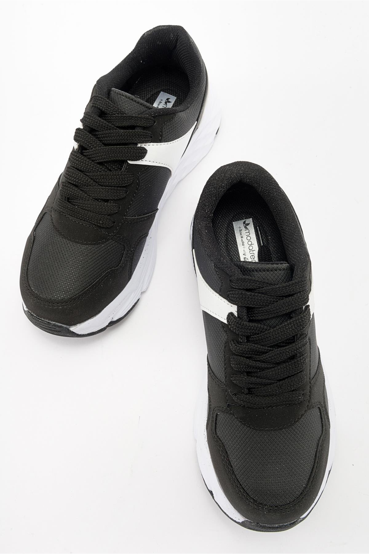 Kadın Spor Ayakkabı SİYAH BEYAZ - Görsel 6