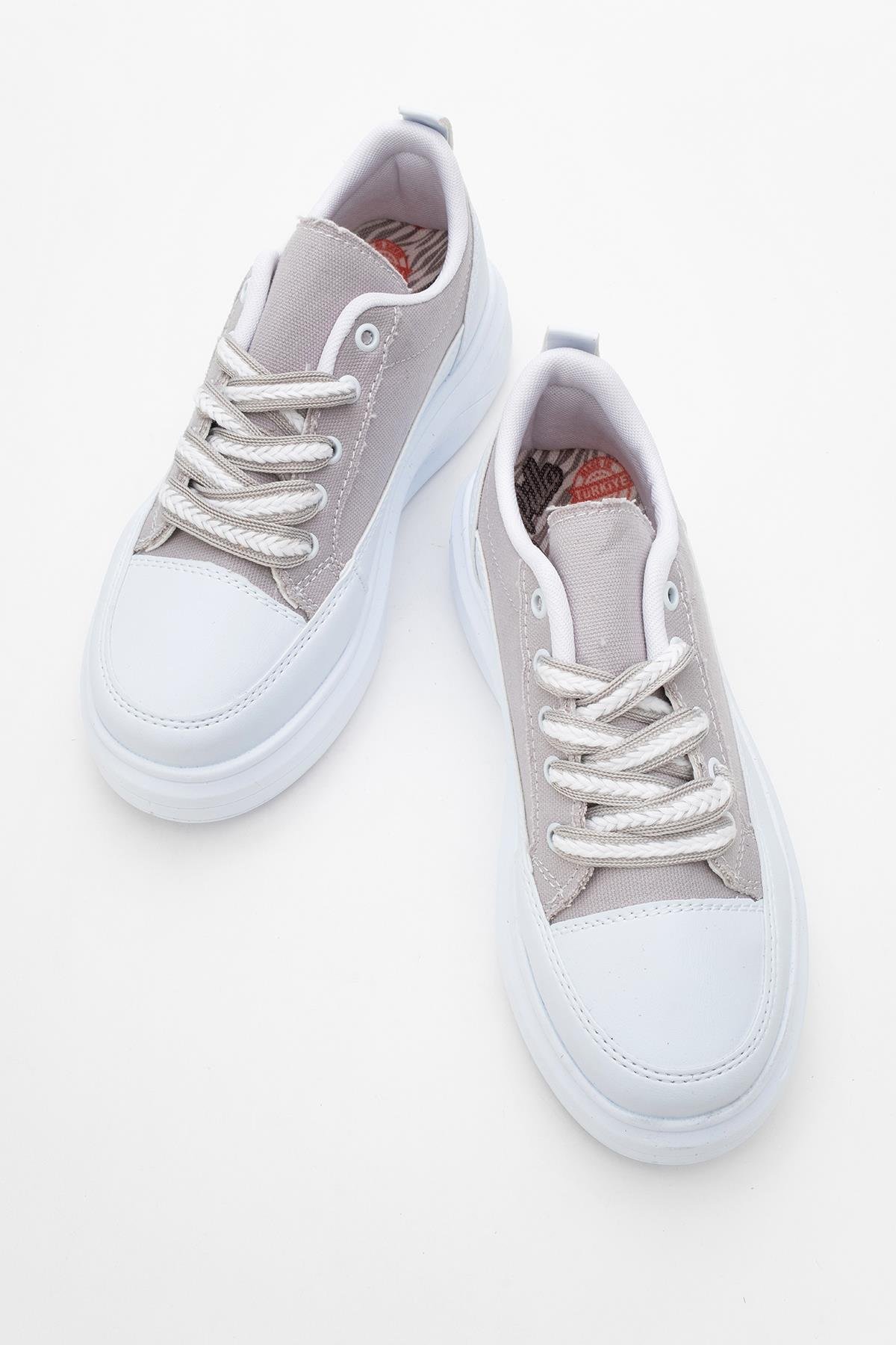 Kadın Anorak Spor Ayakkabı BEYAZ GRİ - Görsel 6