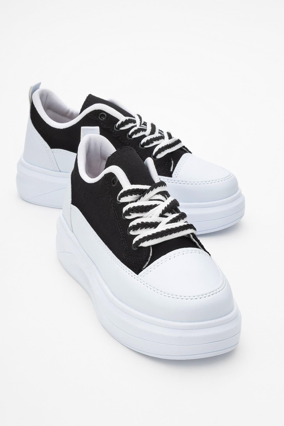 Kadın Anorak Spor Ayakkabı BEYAZ SİYAH - Görsel 2