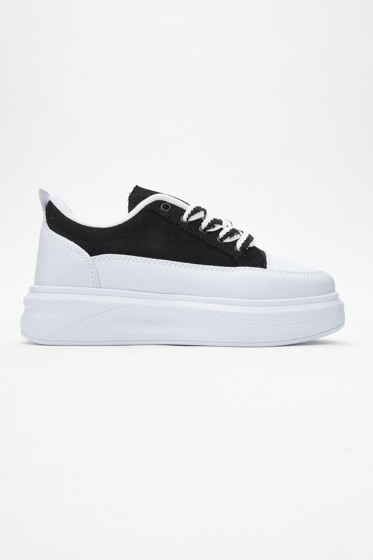 Kadın Anorak Spor Ayakkabı BEYAZ SİYAH - Görsel 3