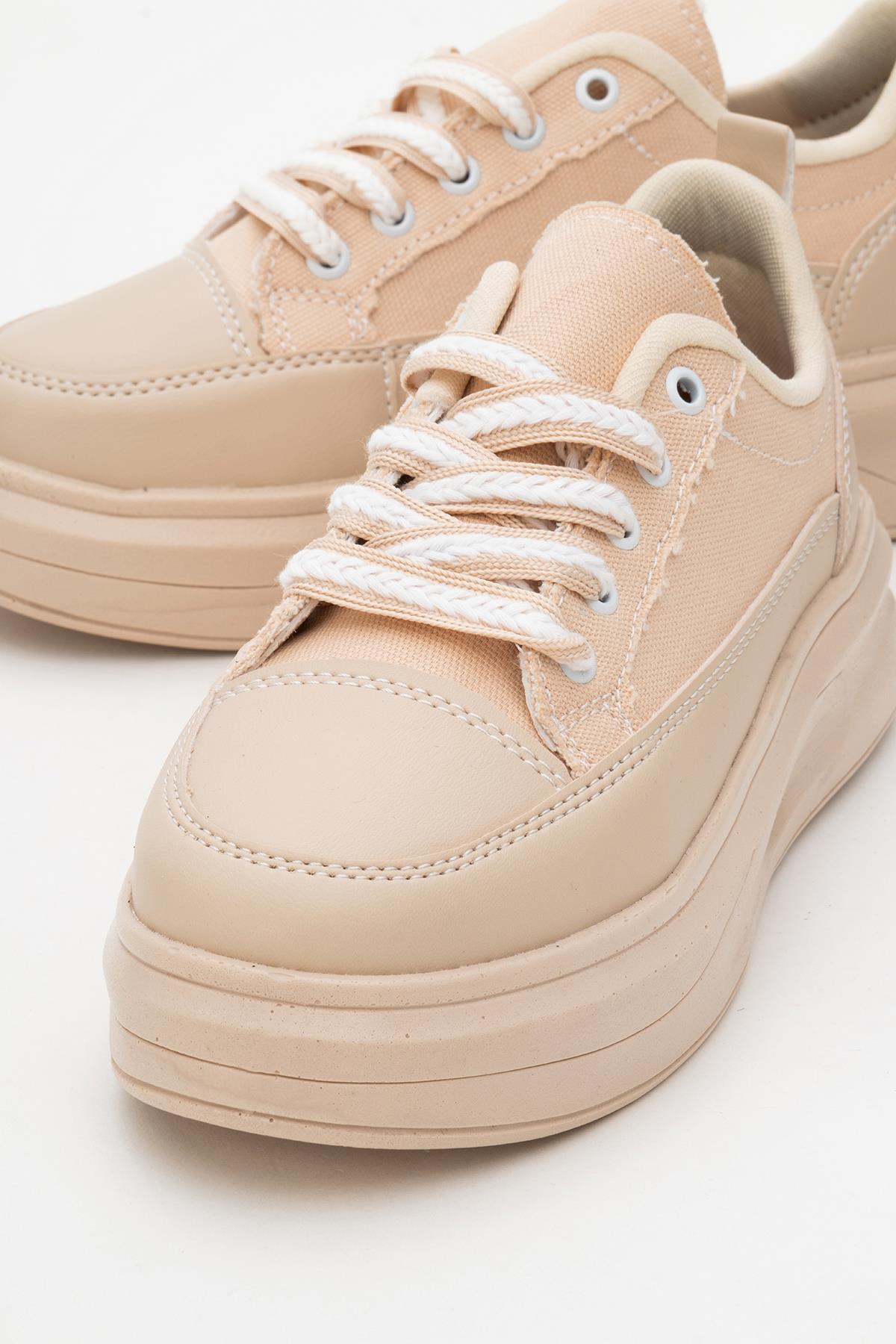 Kadın Anorak Spor Ayakkabı BEJ - Görsel 4