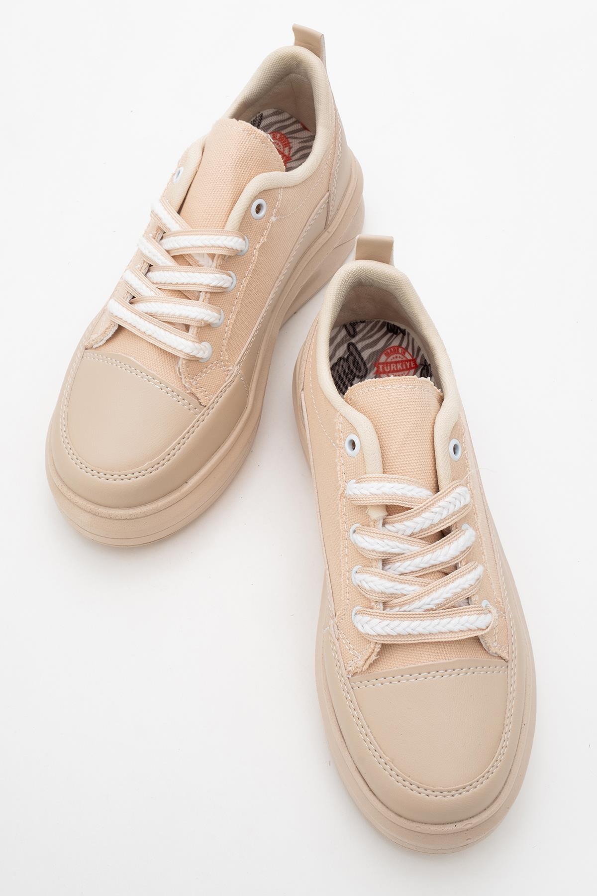 Kadın Anorak Spor Ayakkabı BEJ - Görsel 6