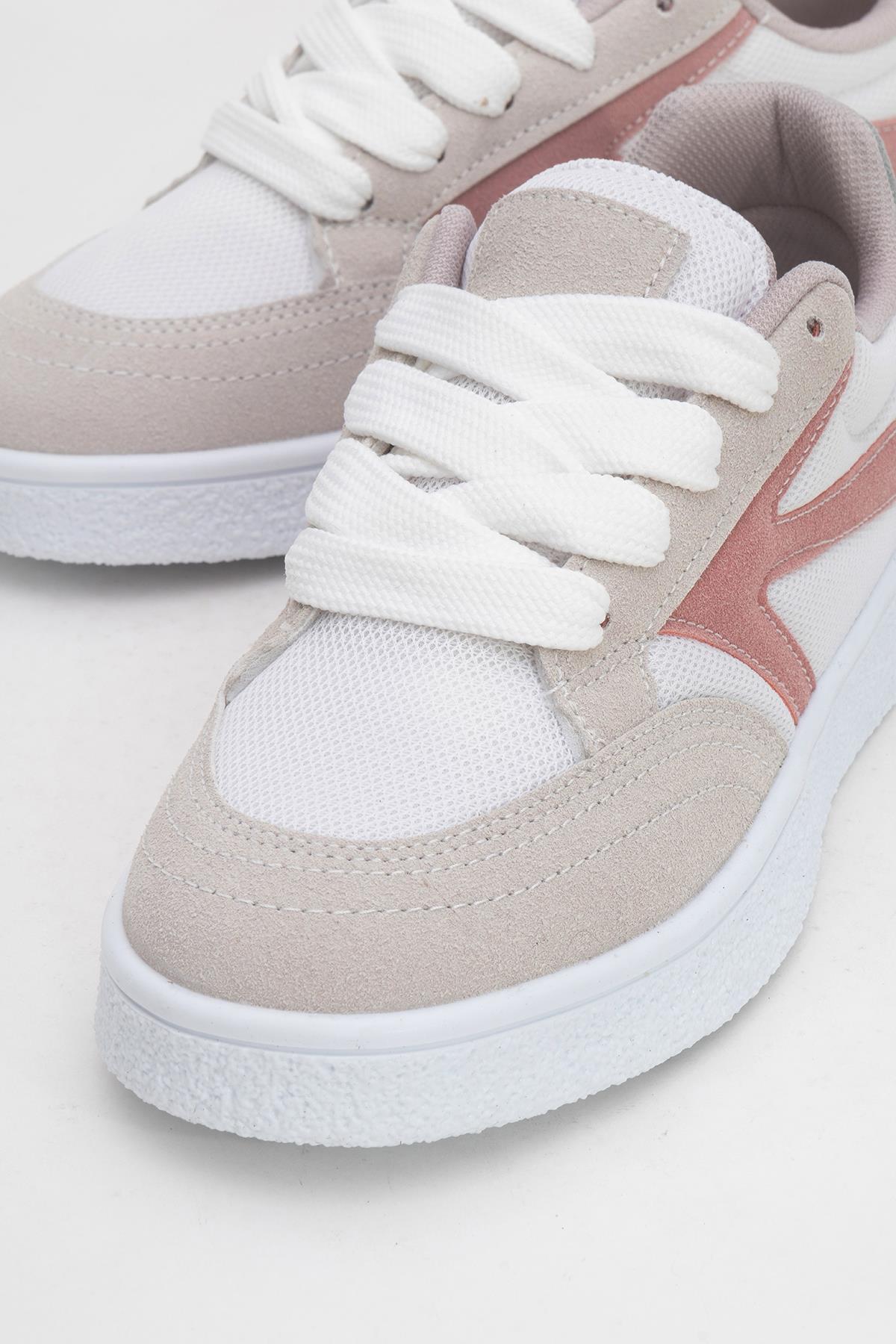 Kadın Anorak Spor Ayakkabı BEYAZ PEMBE MAVİ - Görsel 4