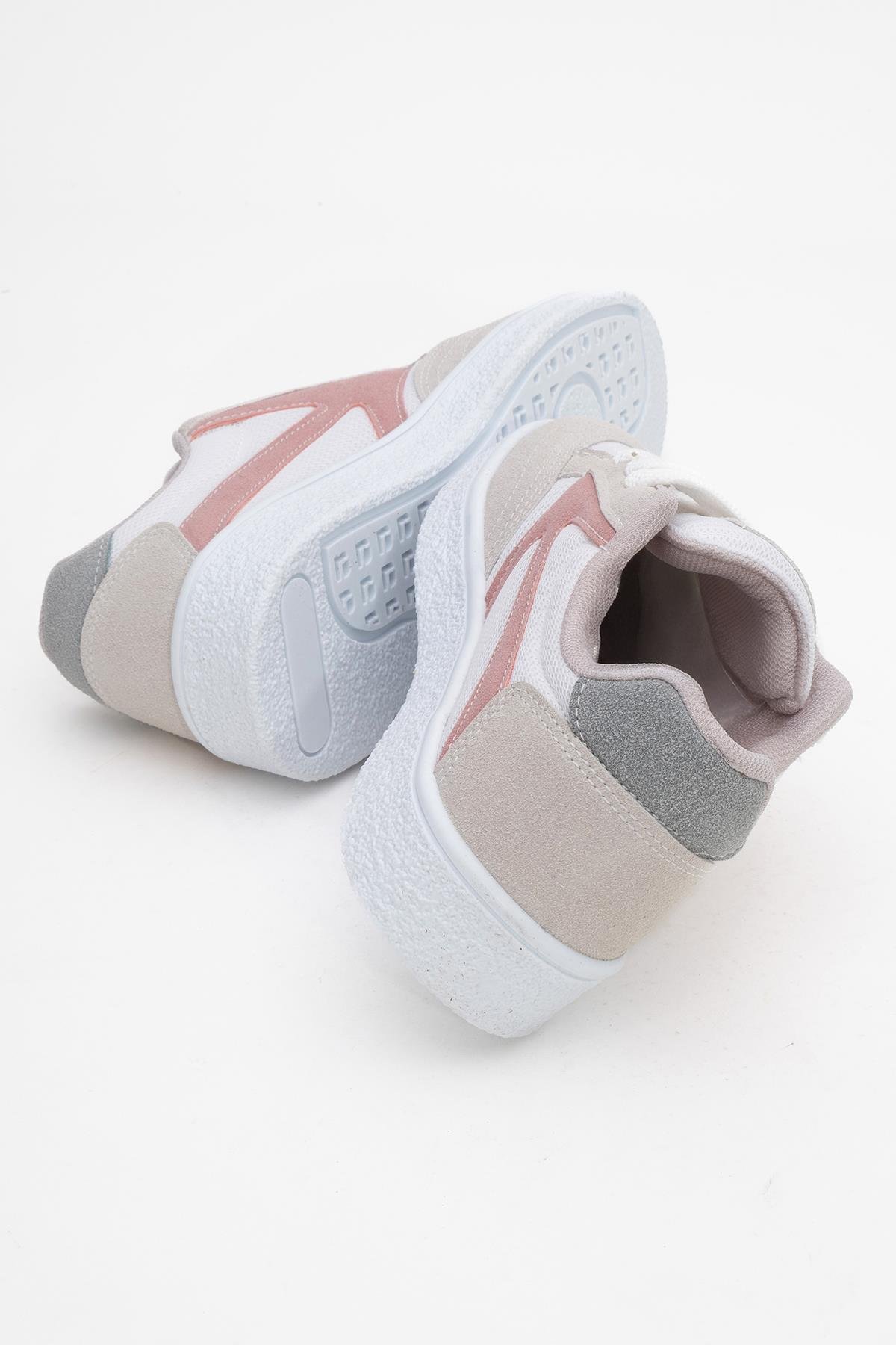 Kadın Anorak Spor Ayakkabı BEYAZ PEMBE MAVİ - Görsel 5