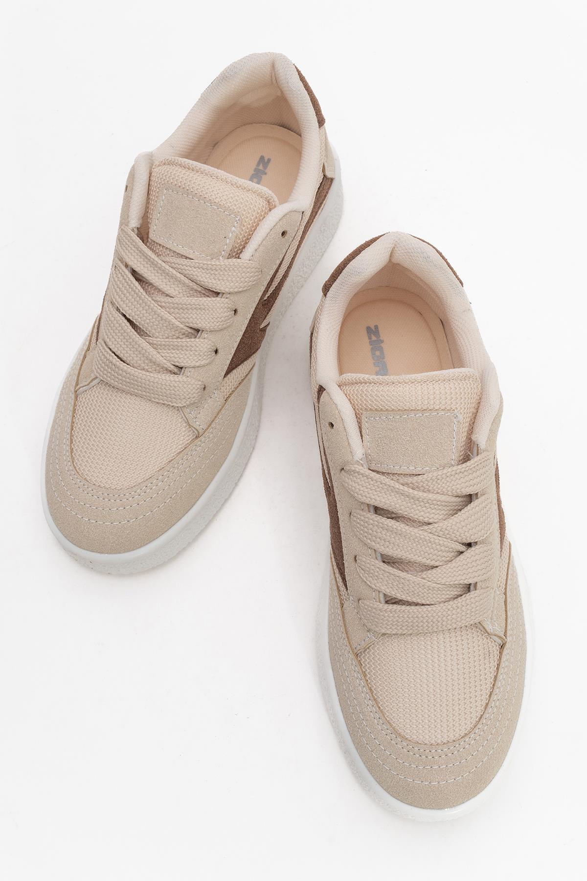 Kadın Anorak Spor Ayakkabı BEJ KAHVE - Görsel 6