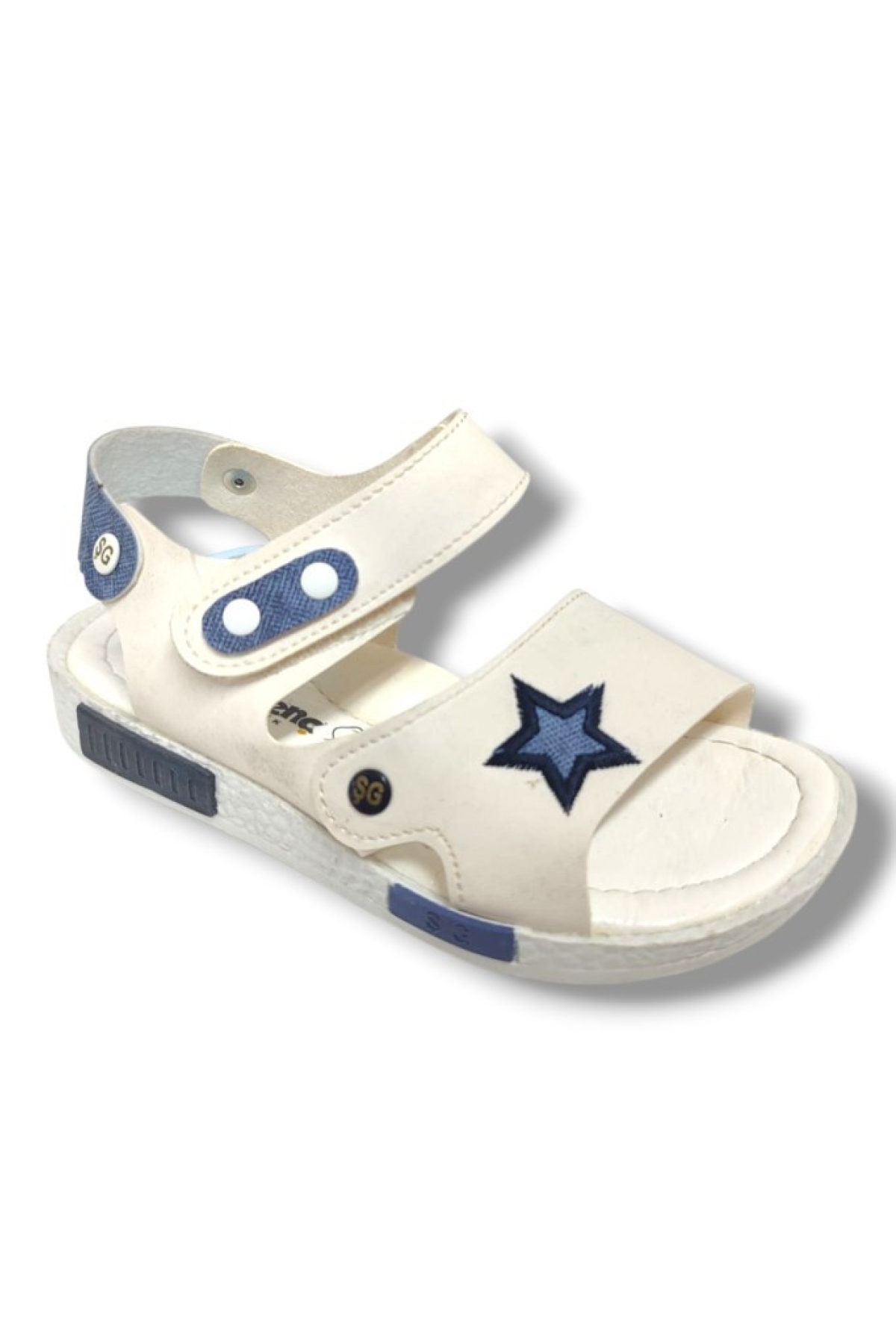 Şiringenç 1542-20 Anatomik Çirt Bant Yıldız Erkek Çocuk Sandalet Beyaz Mavi 26-30 - Görsel 2