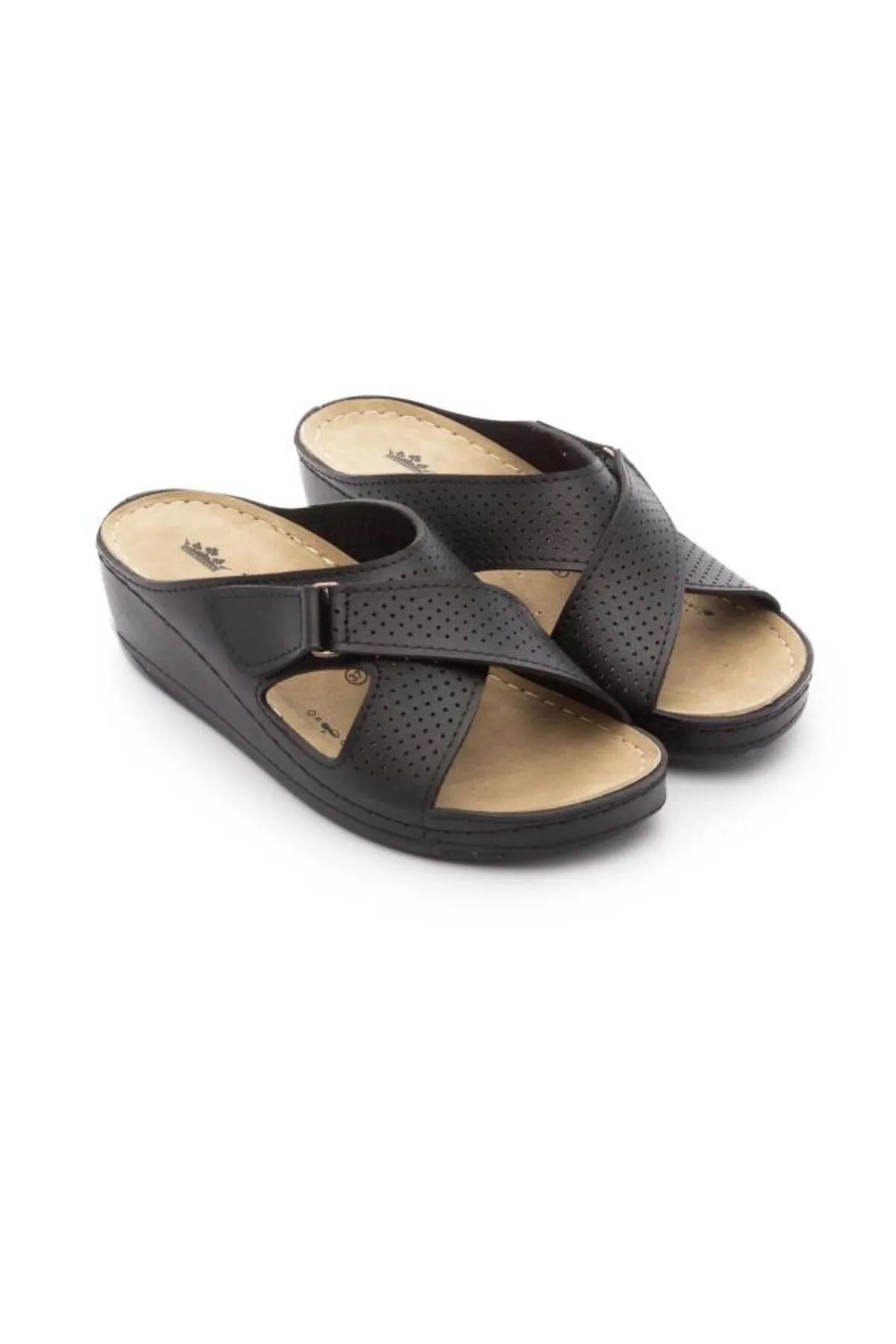 1850 Ortopedik Çapraz Cırtlı Kadın Terlik - Görsel 4