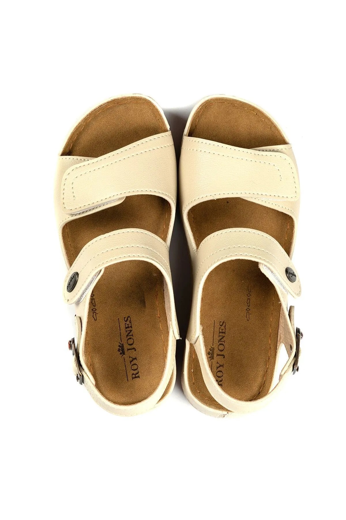 3014 Ortopedik Çift Bantlı Tokalı Kadın Sandalet - Görsel 7